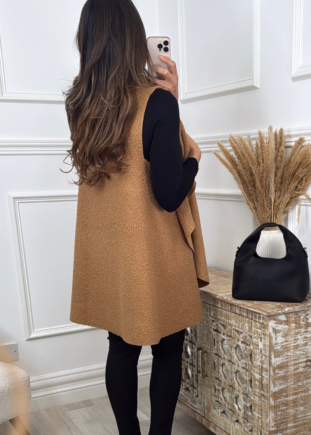 Zara Camel Waterfall Waistcoat