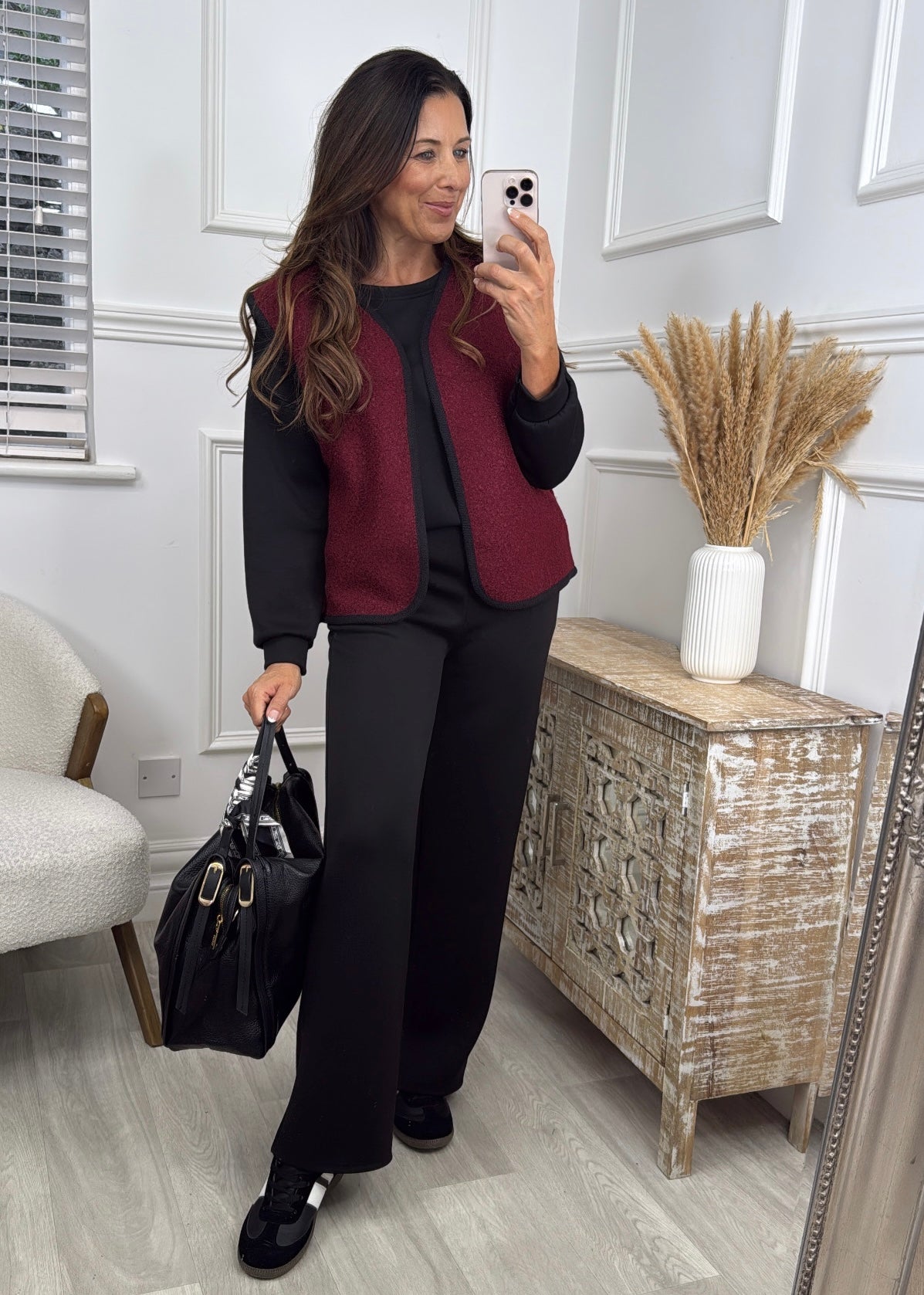 Eilis Wine Piping Detail Vest