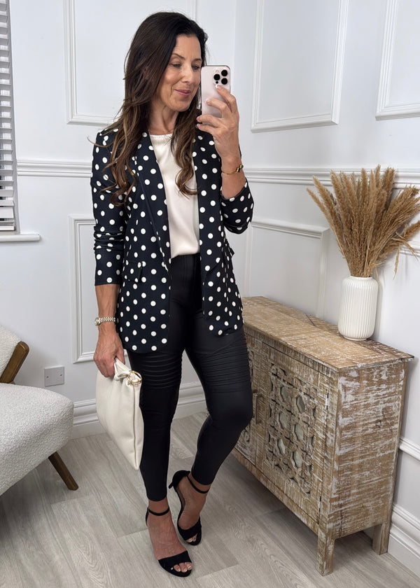 Steffi Black Polka Dot Blazer