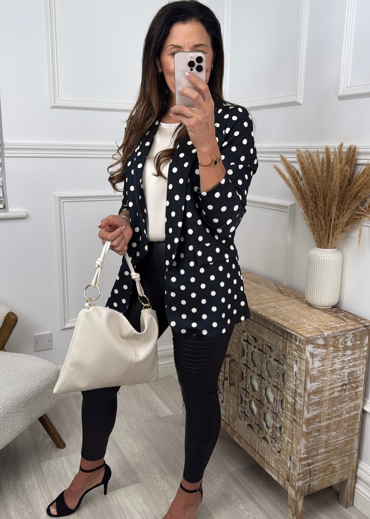Steffi Black Polka Dot Blazer
