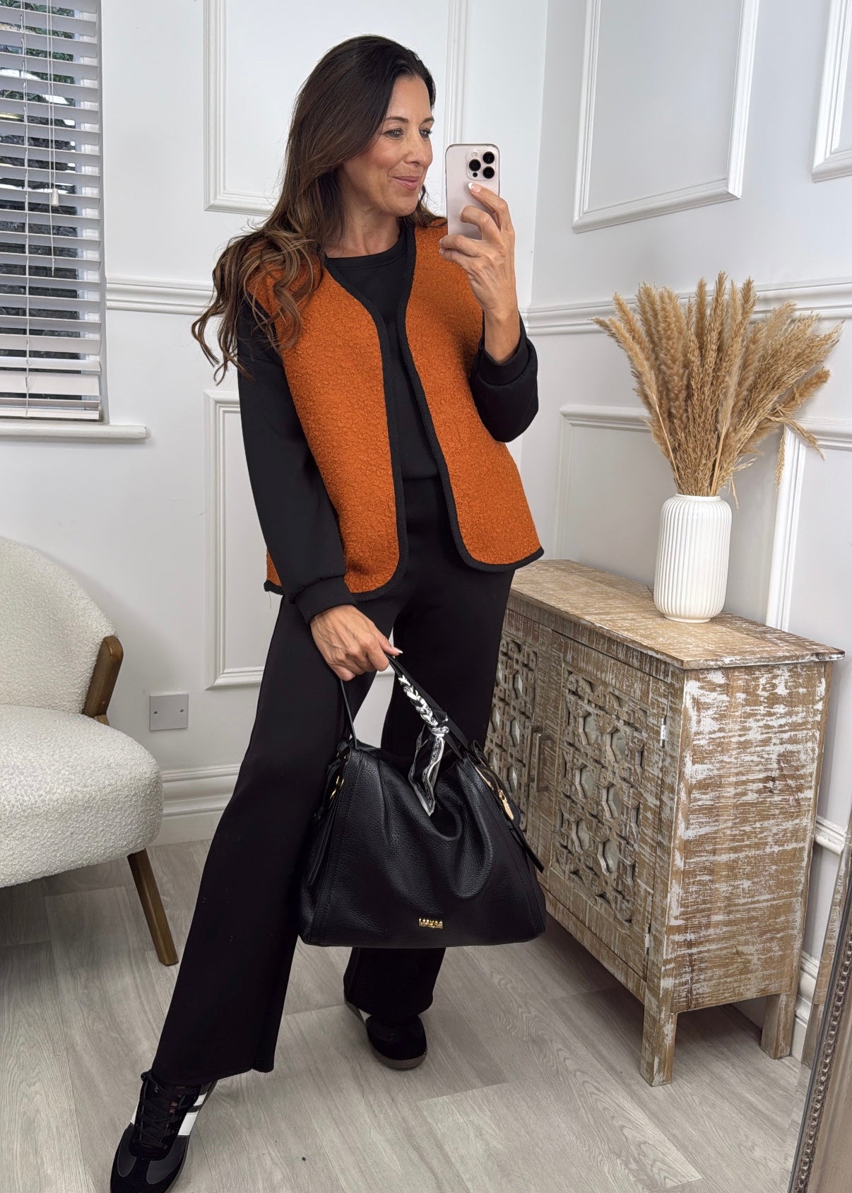 Eilis Terracotta Piping Detail Vest