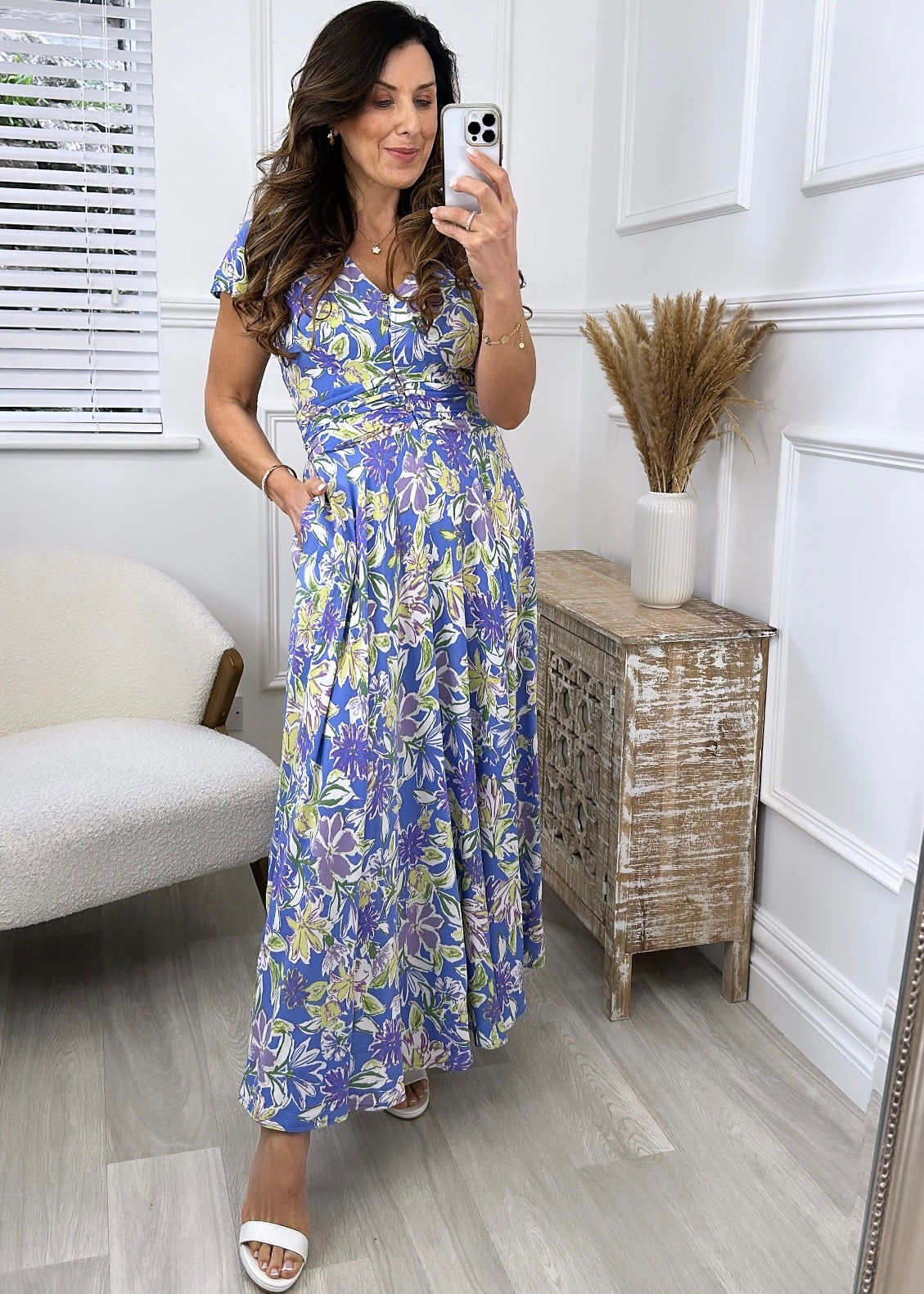 Meritt Lilac Floral Print Maxi Dress