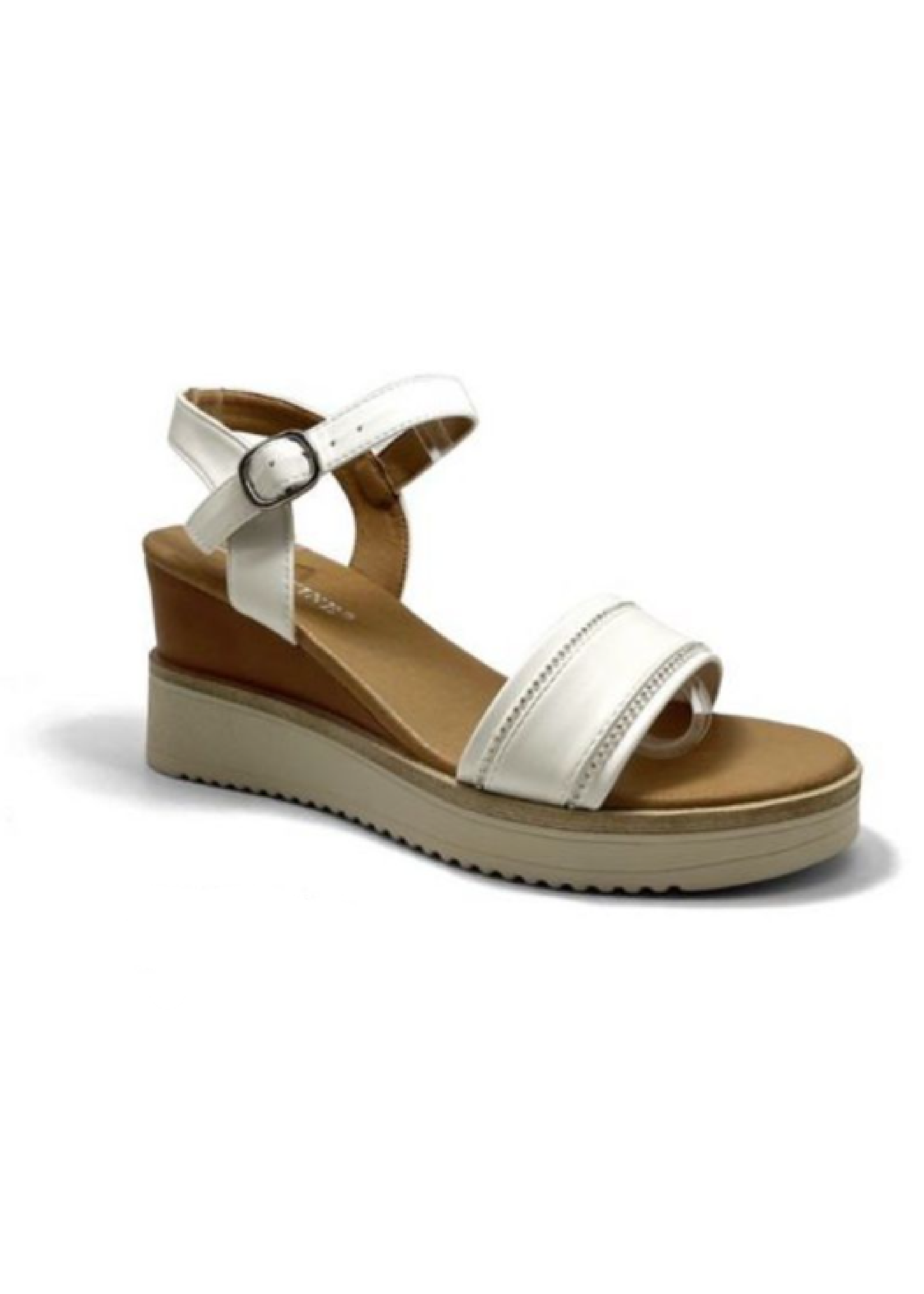 Kim White Wedge Sandals