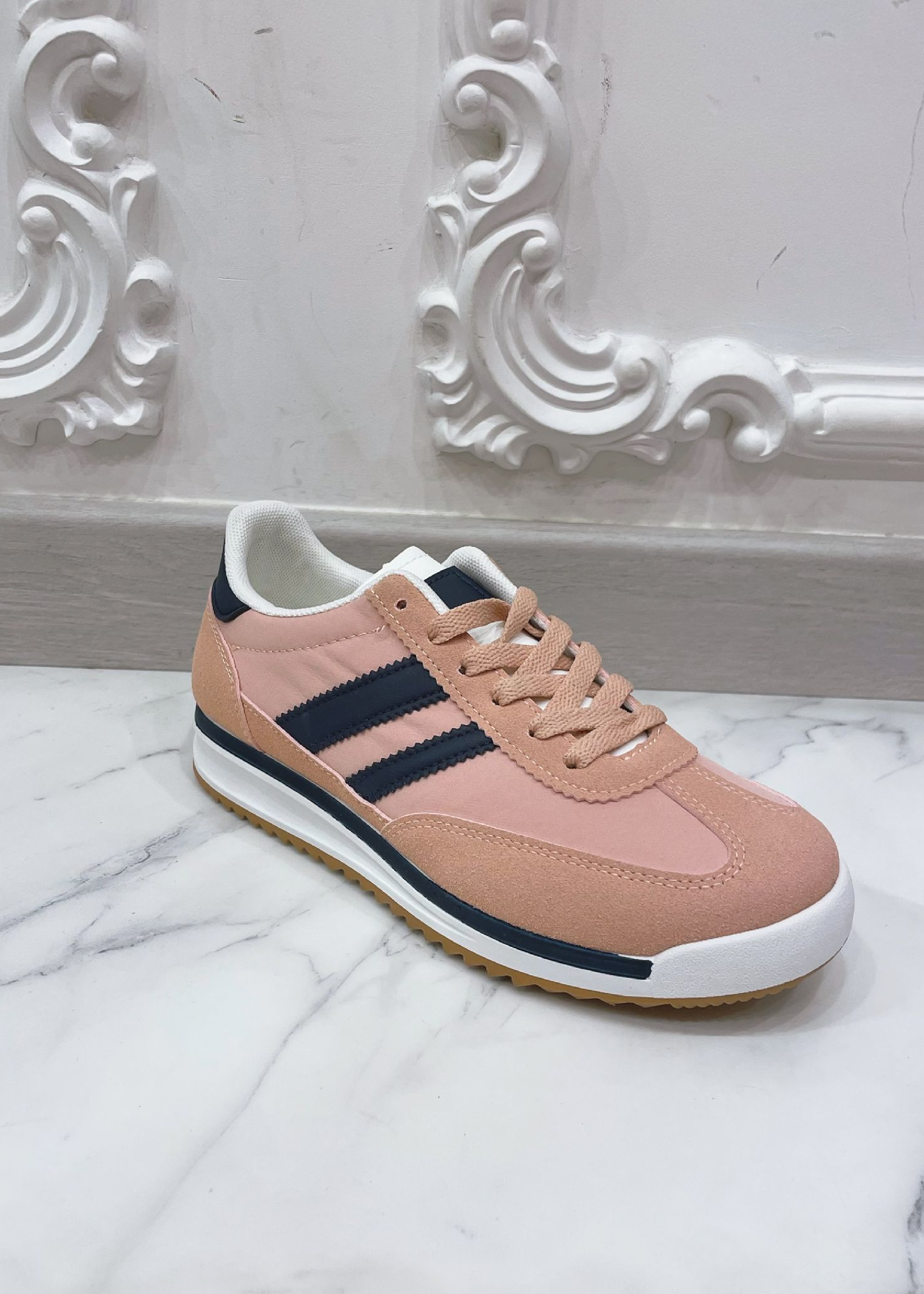 Meliza Pink Side Stripe Trainers