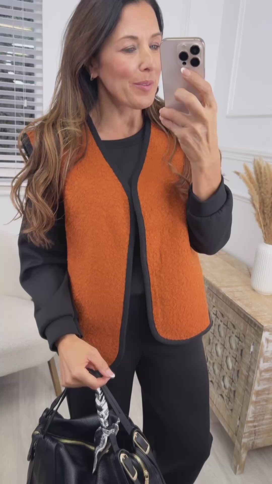 Eilis Terracotta Piping Detail Vest