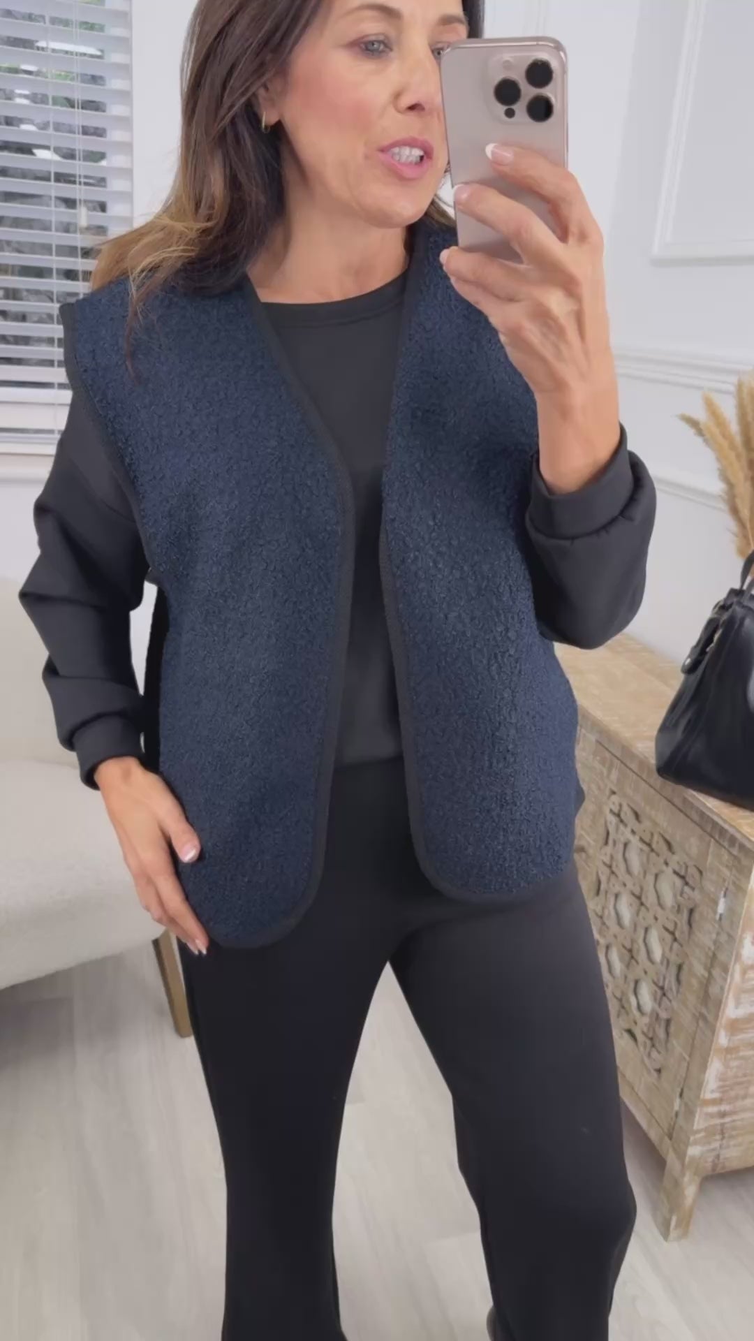 Eilis Navy Piping Detail Vest