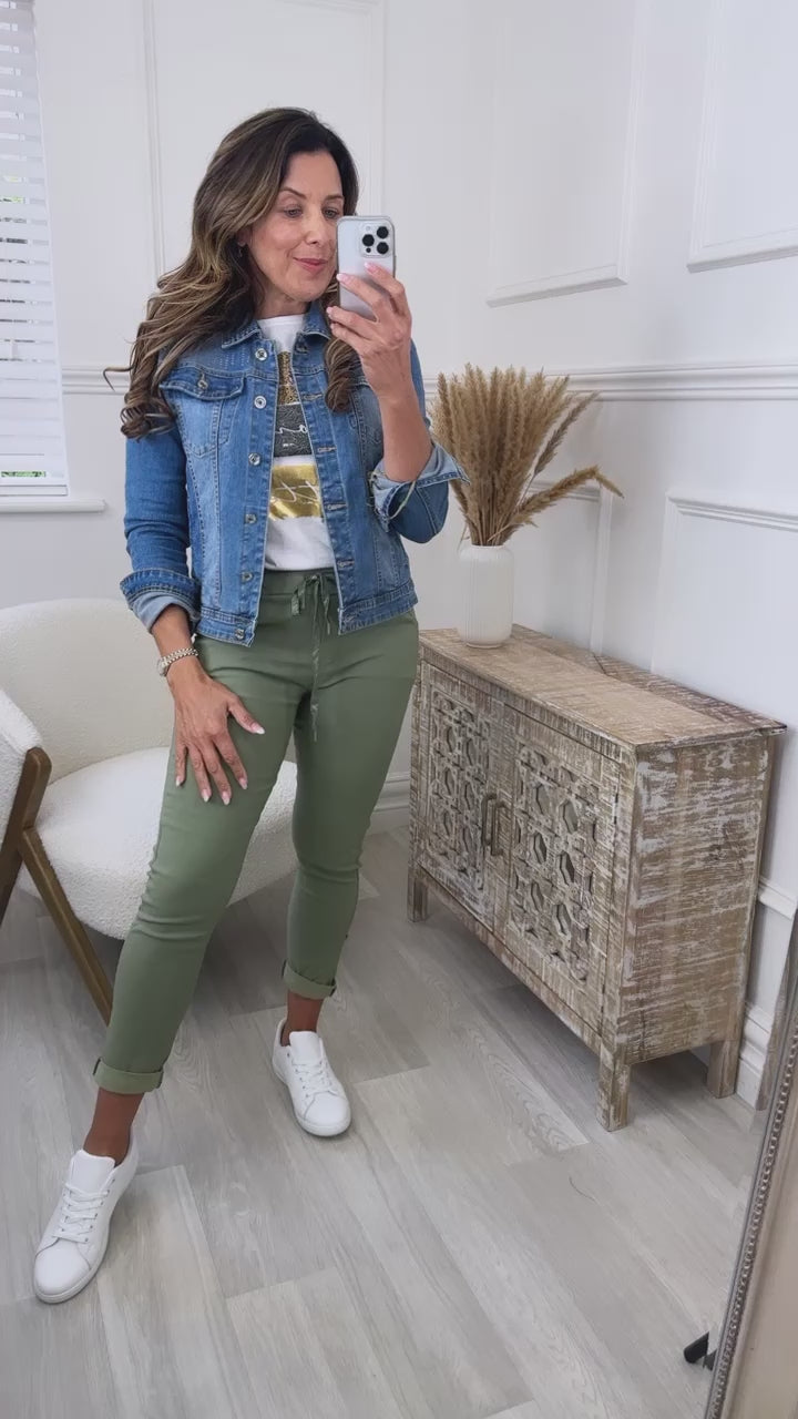 Caroline Khaki Chino Joggers