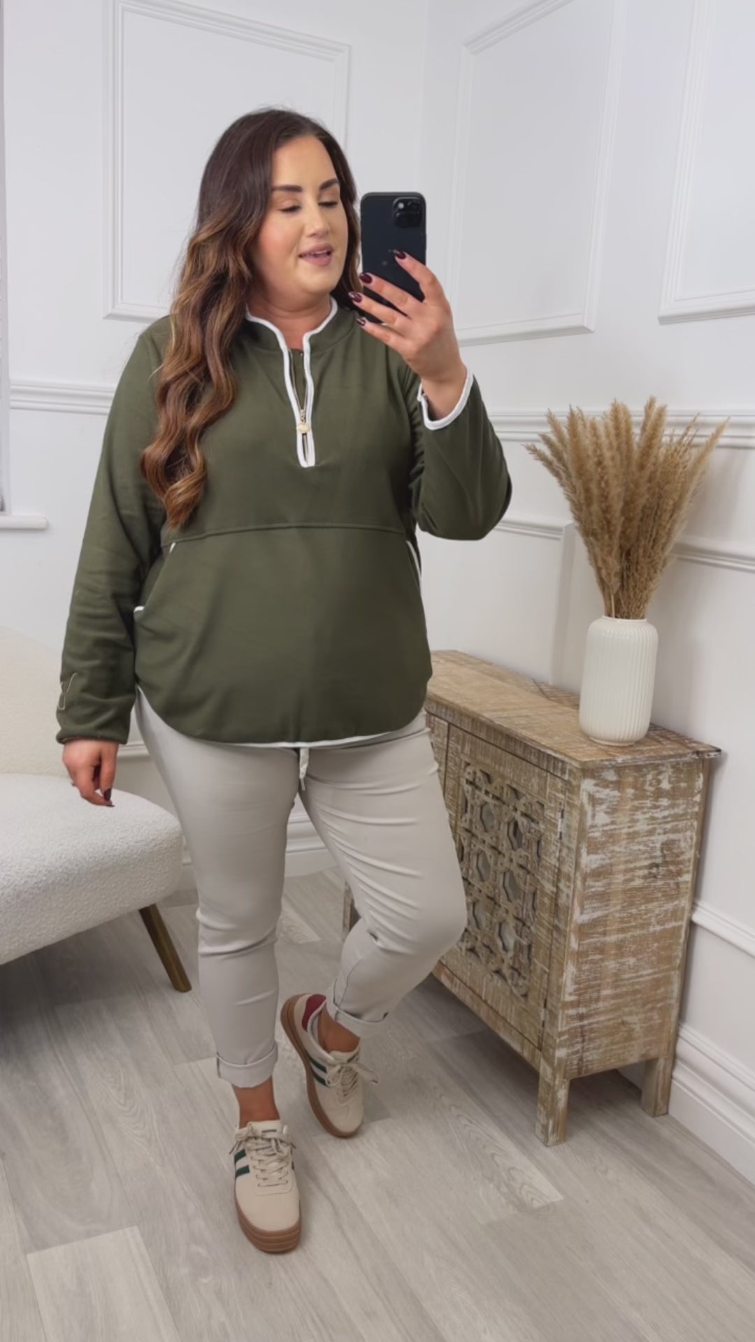 Caroline Beige Chino Joggers