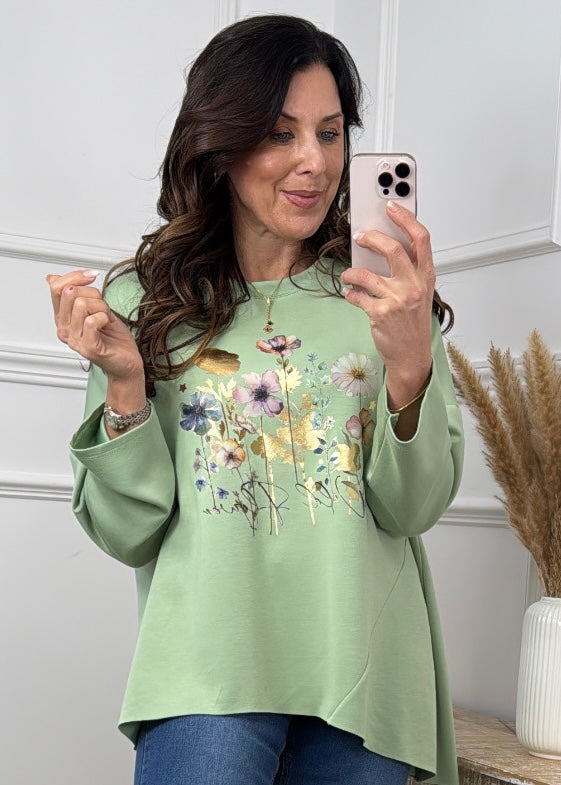 Lynda Green Floral Top