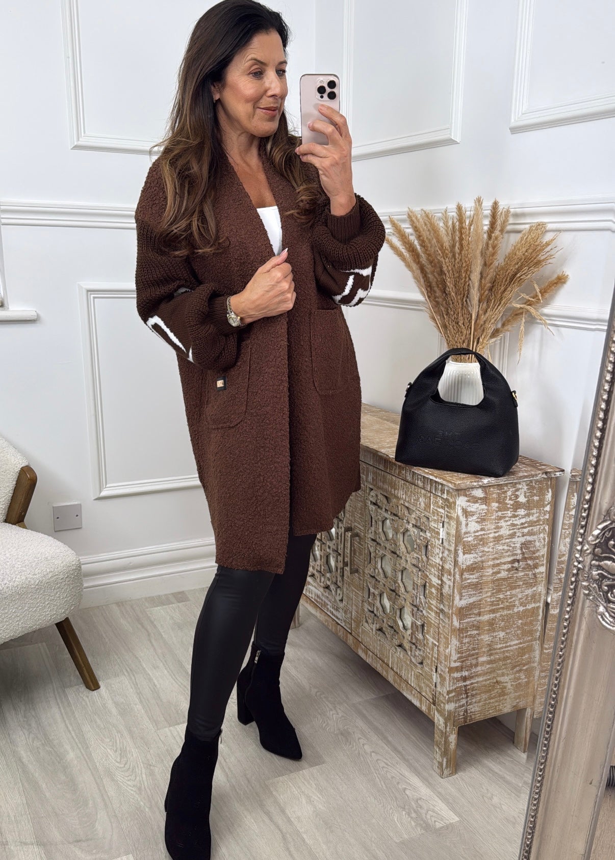 Yvonne Brown Heart Sleeve Coatigan