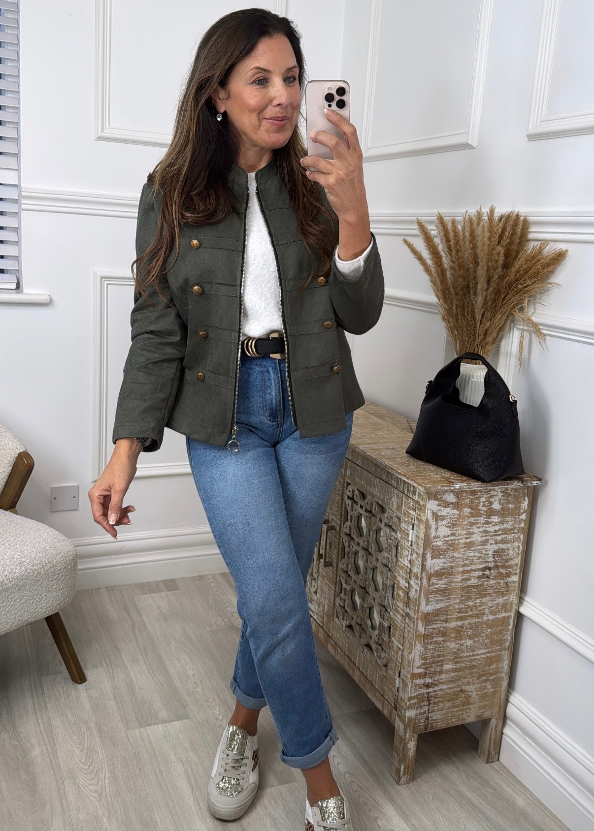 Laney Khaki Military Button Jacket