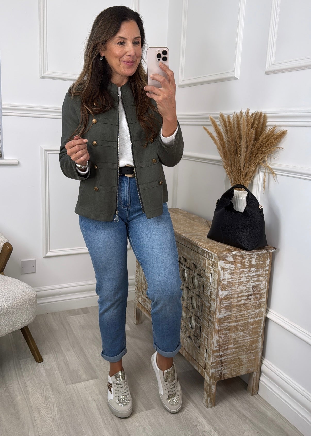 Laney Khaki Military Button Jacket