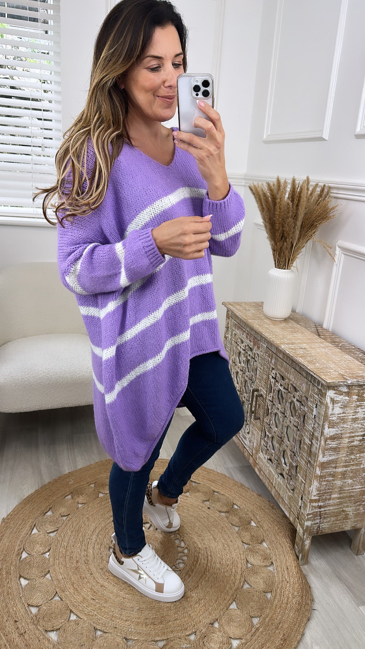 Blandine Lilac Oversized Jumper