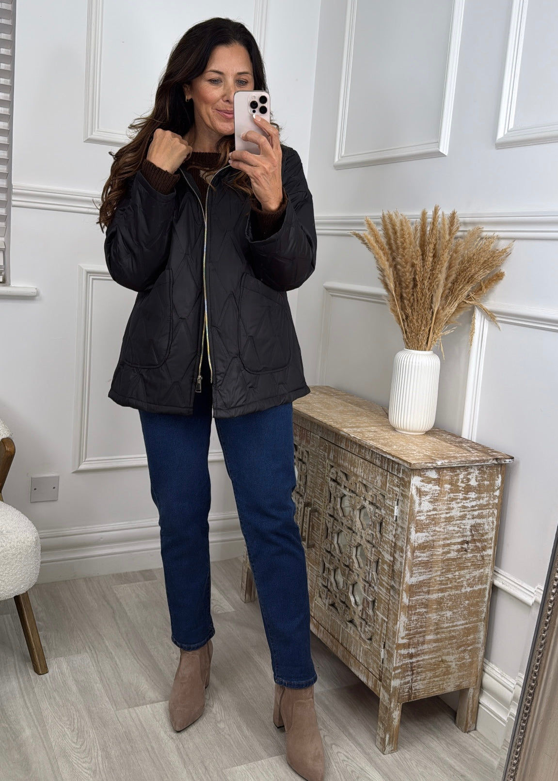 Cory Black Quilted Jacket