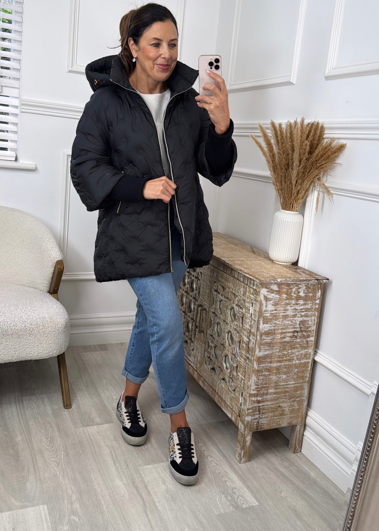 Hallie Black Tube Cuff Jacket