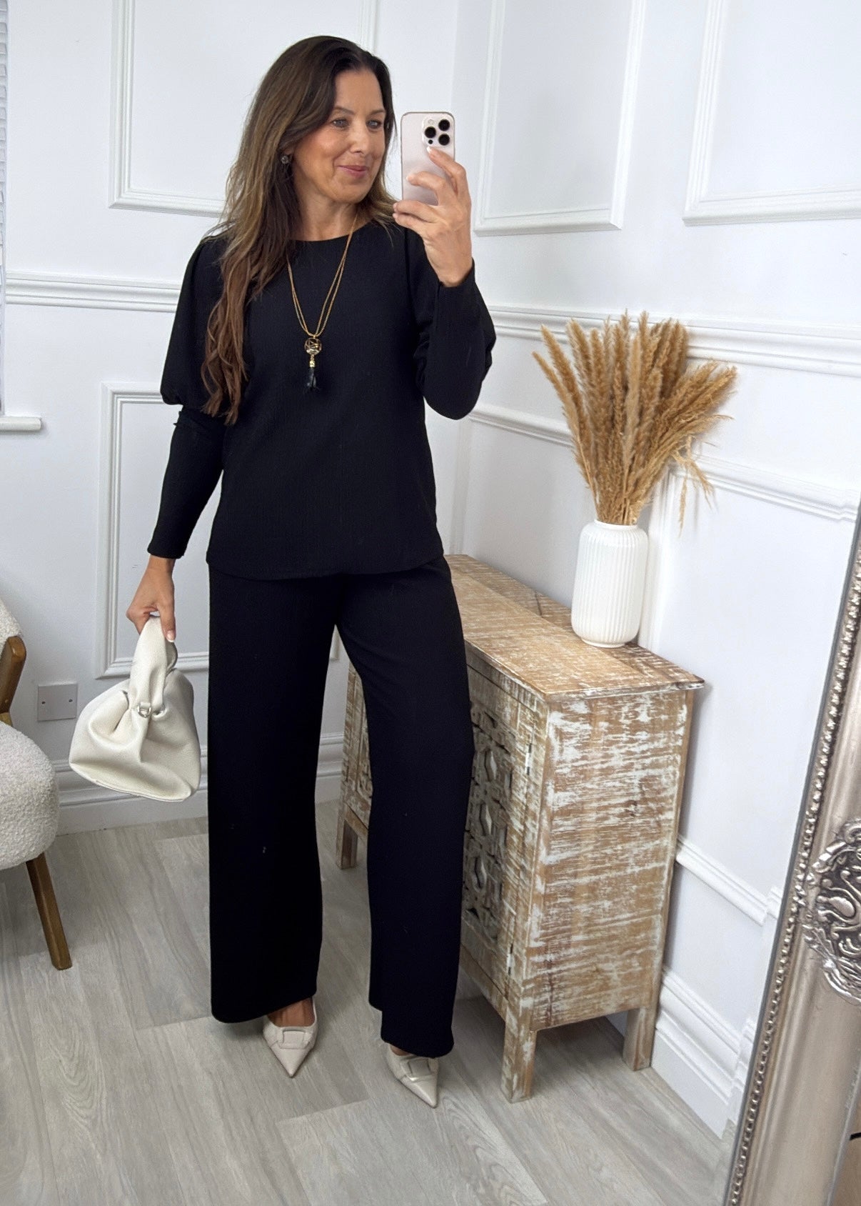 Esme Black Long Cuff Two Piece Set