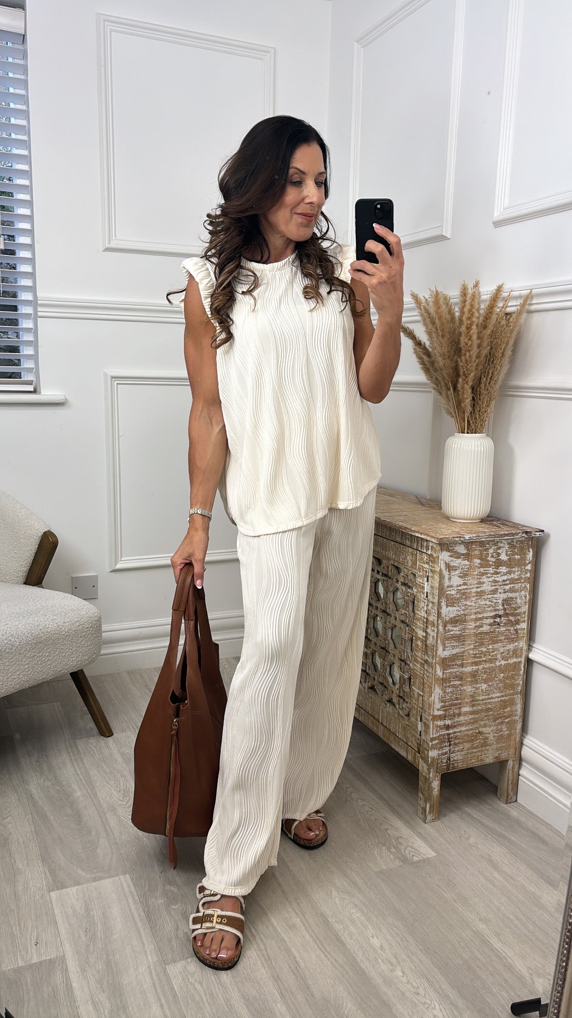 Janice Cream Textured Set