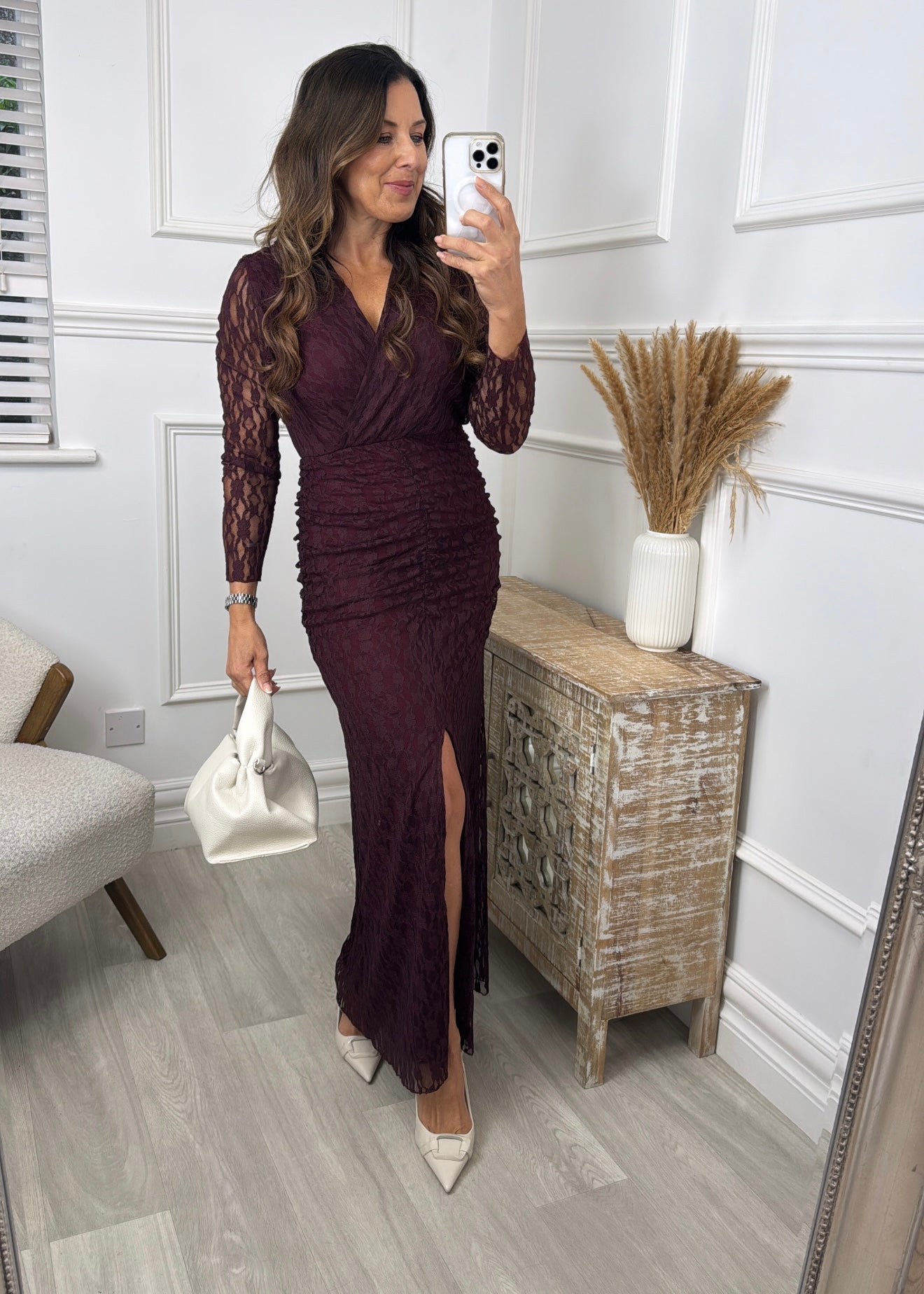 Vanessa Wine Maxi Dress