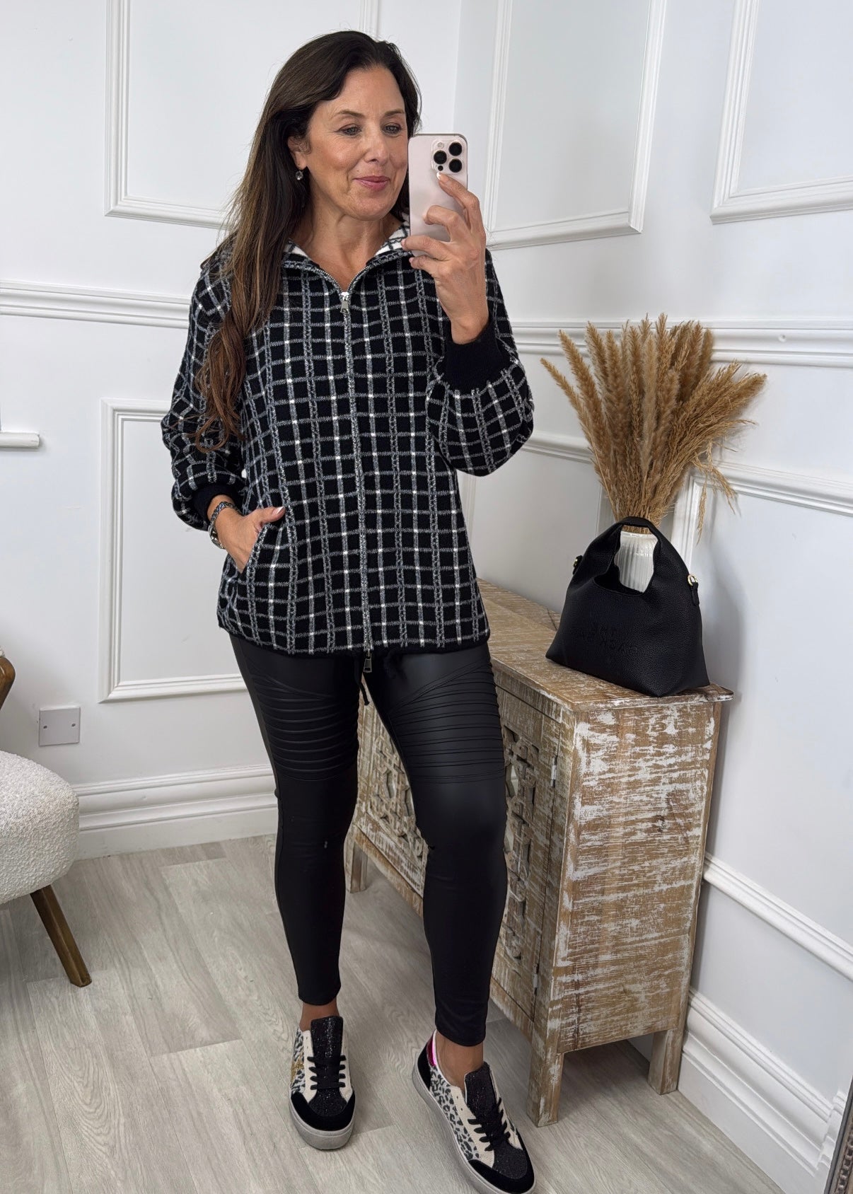 Alora Black Box Zip Cardigan