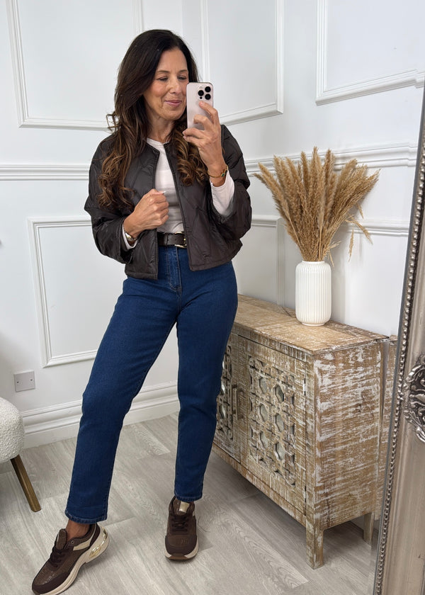 Nilda Brown Quilted Jacket
