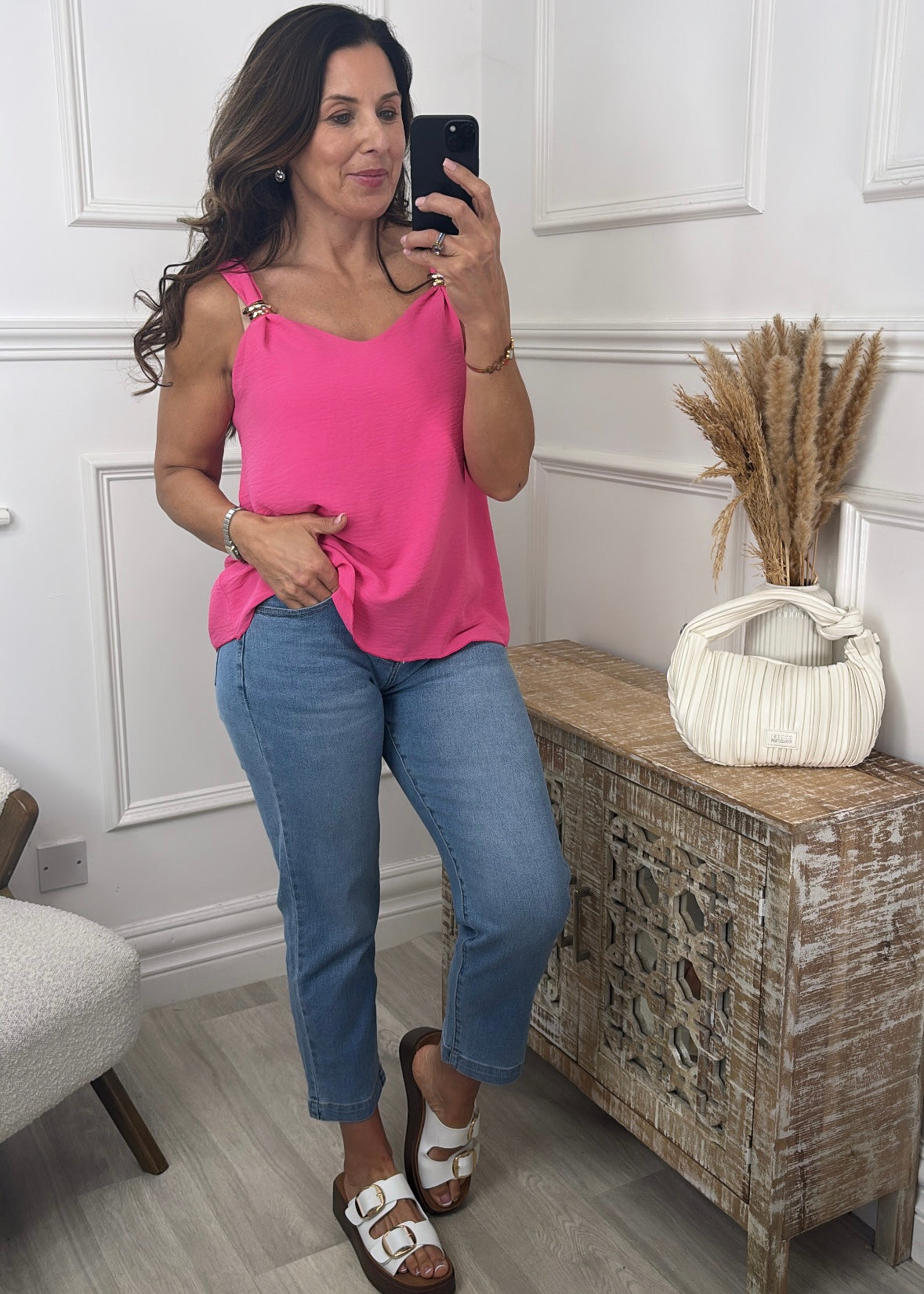 Sabine Pink Gold Clasp Cami