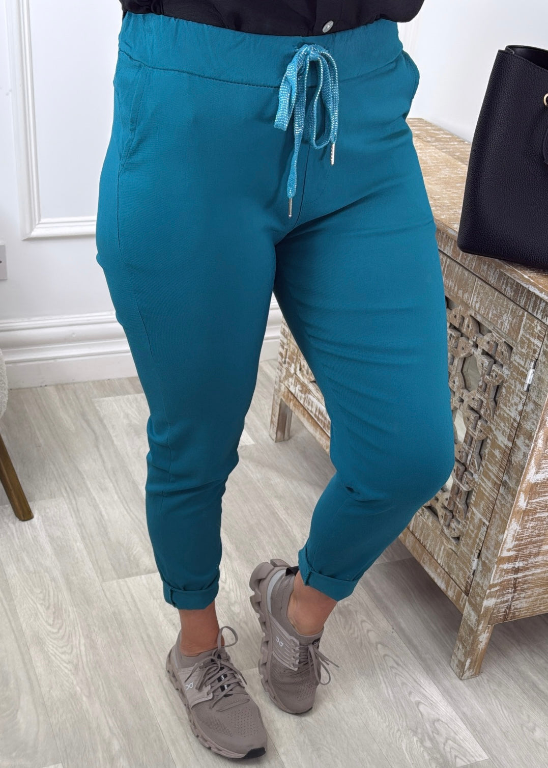 Caroline Teal Chino Joggers