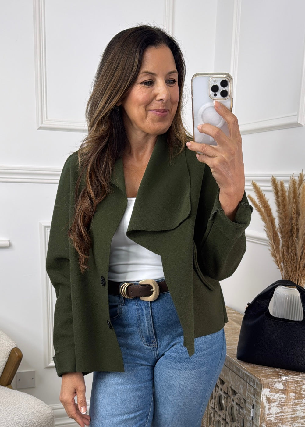 Carla Khaki Button Jacket