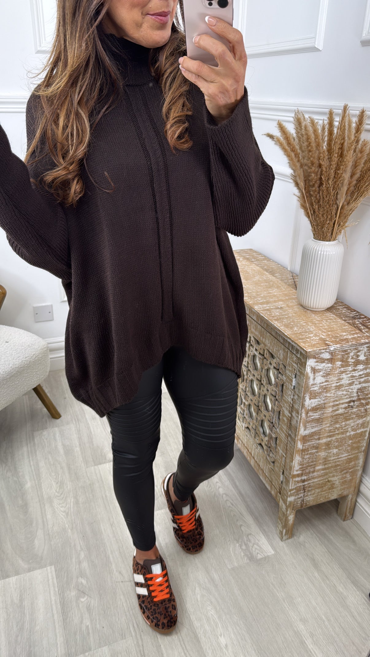 Cornelia Brown High Neck Jumper