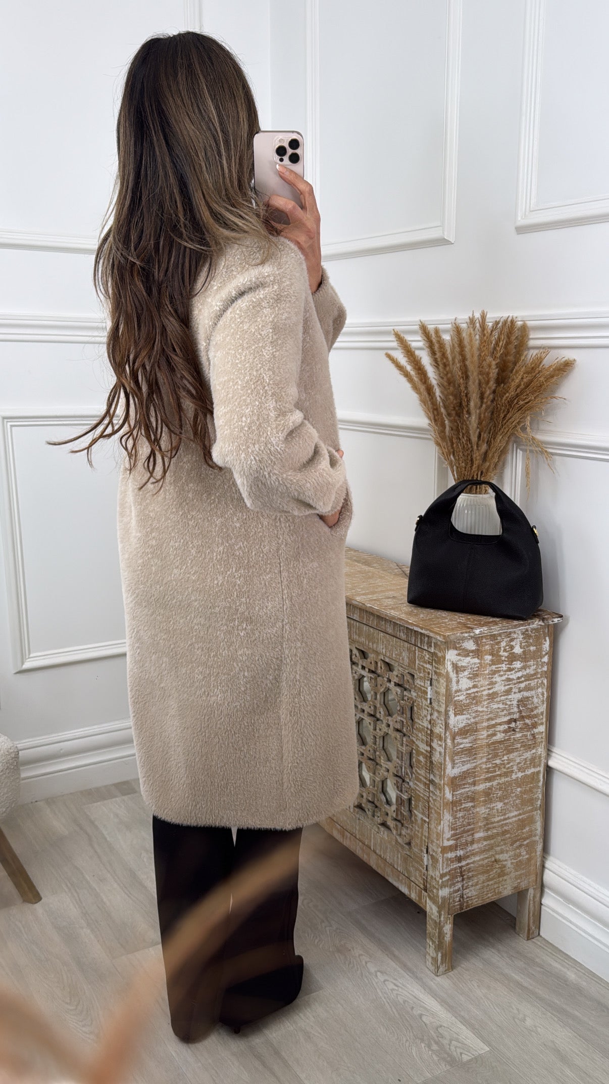 Bronwyn Beige Mid Length Coatigan