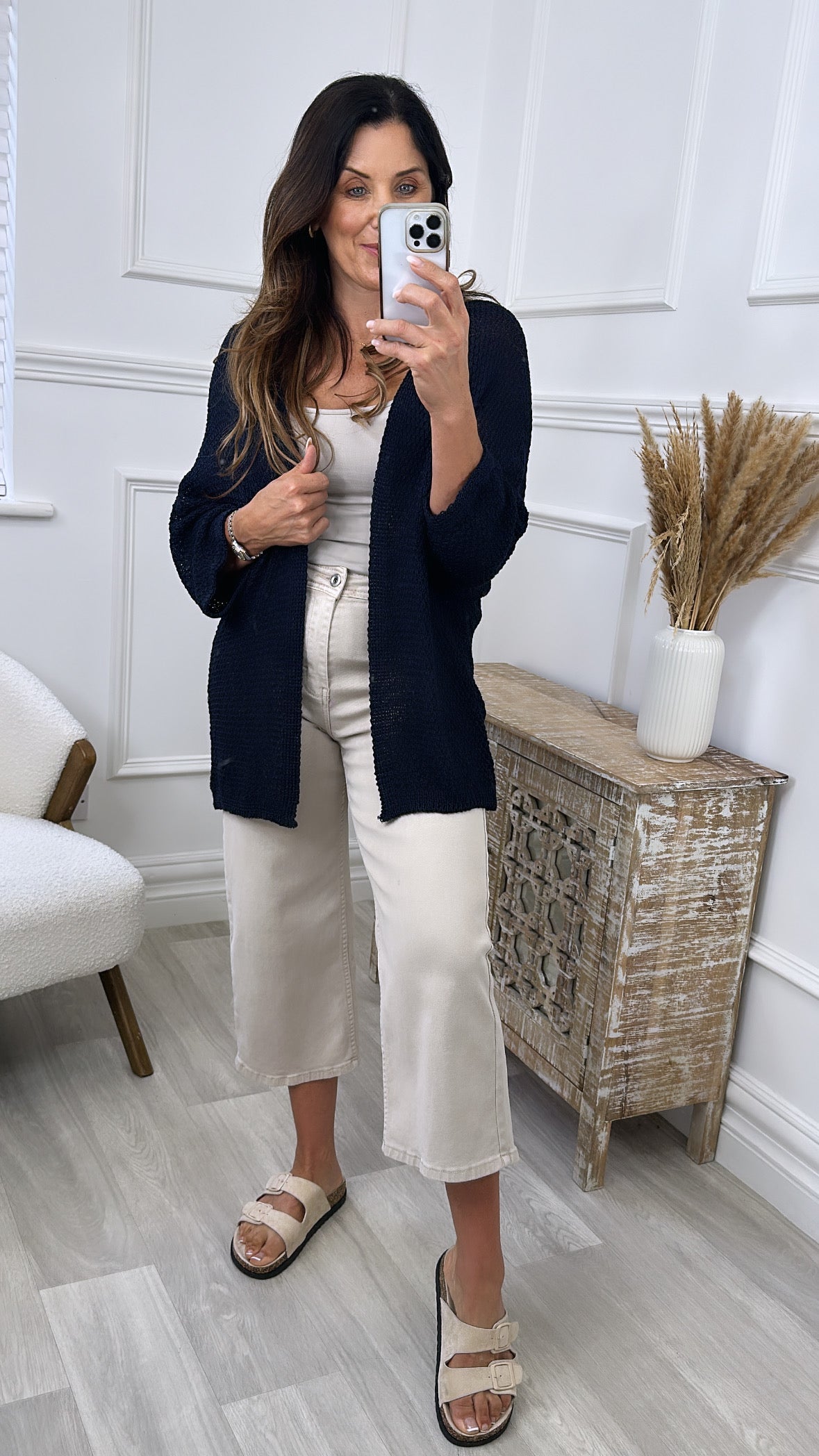 Clara Navy Knit Cardigan