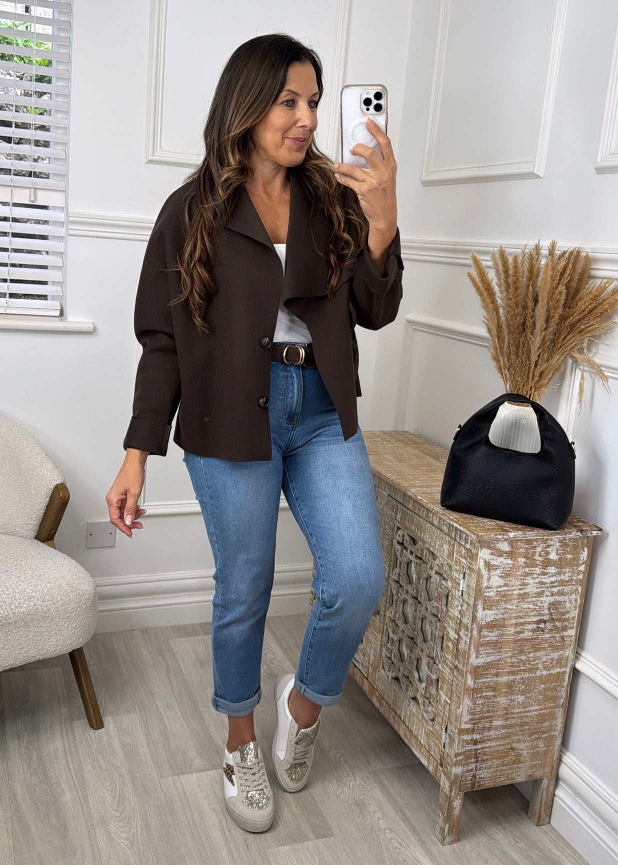 Carla Brown Button Jacket