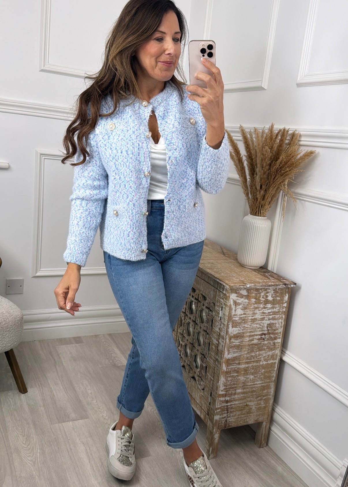 Kaia Blue Button Cardigan