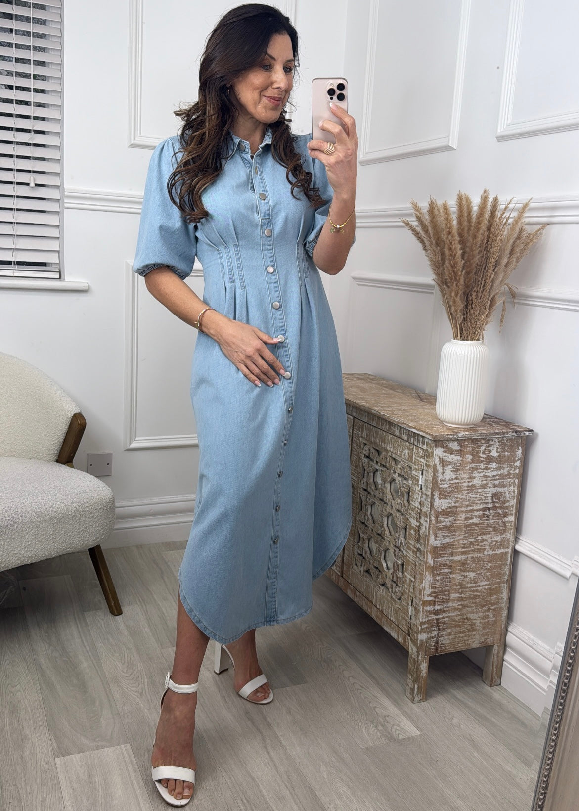 Peggy Blue Denim Shirt Maxi Dress
