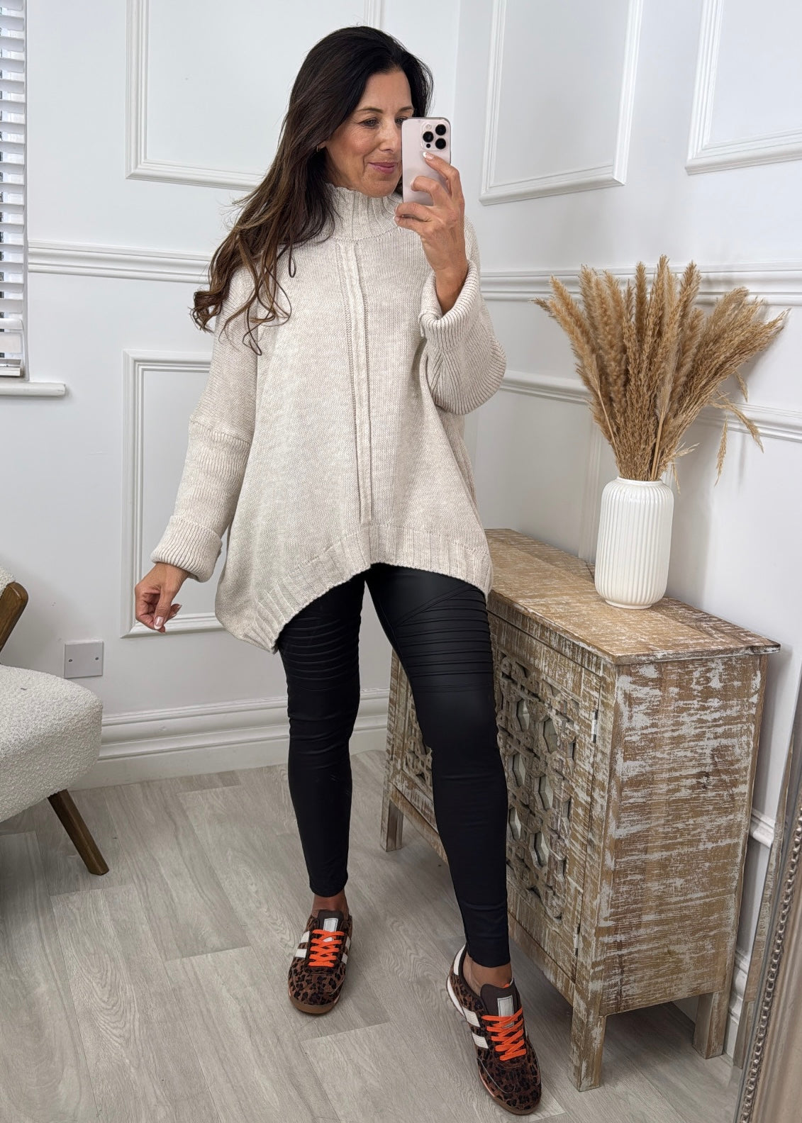 Cornelia Cream High Neck Jumper