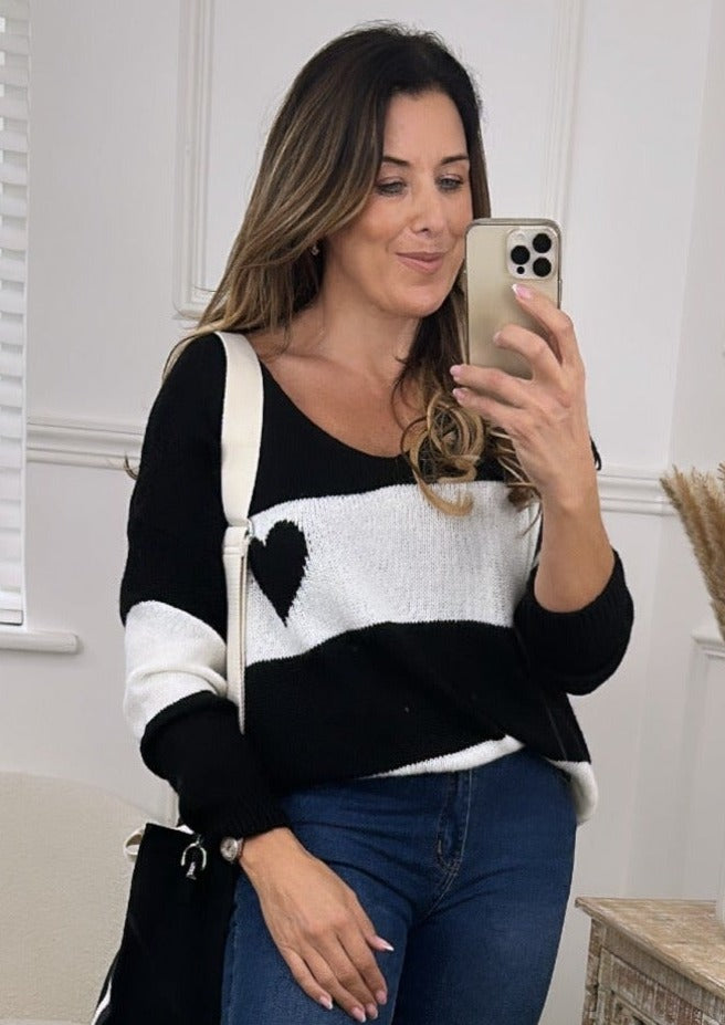 Marsali Black Heart Jumper
