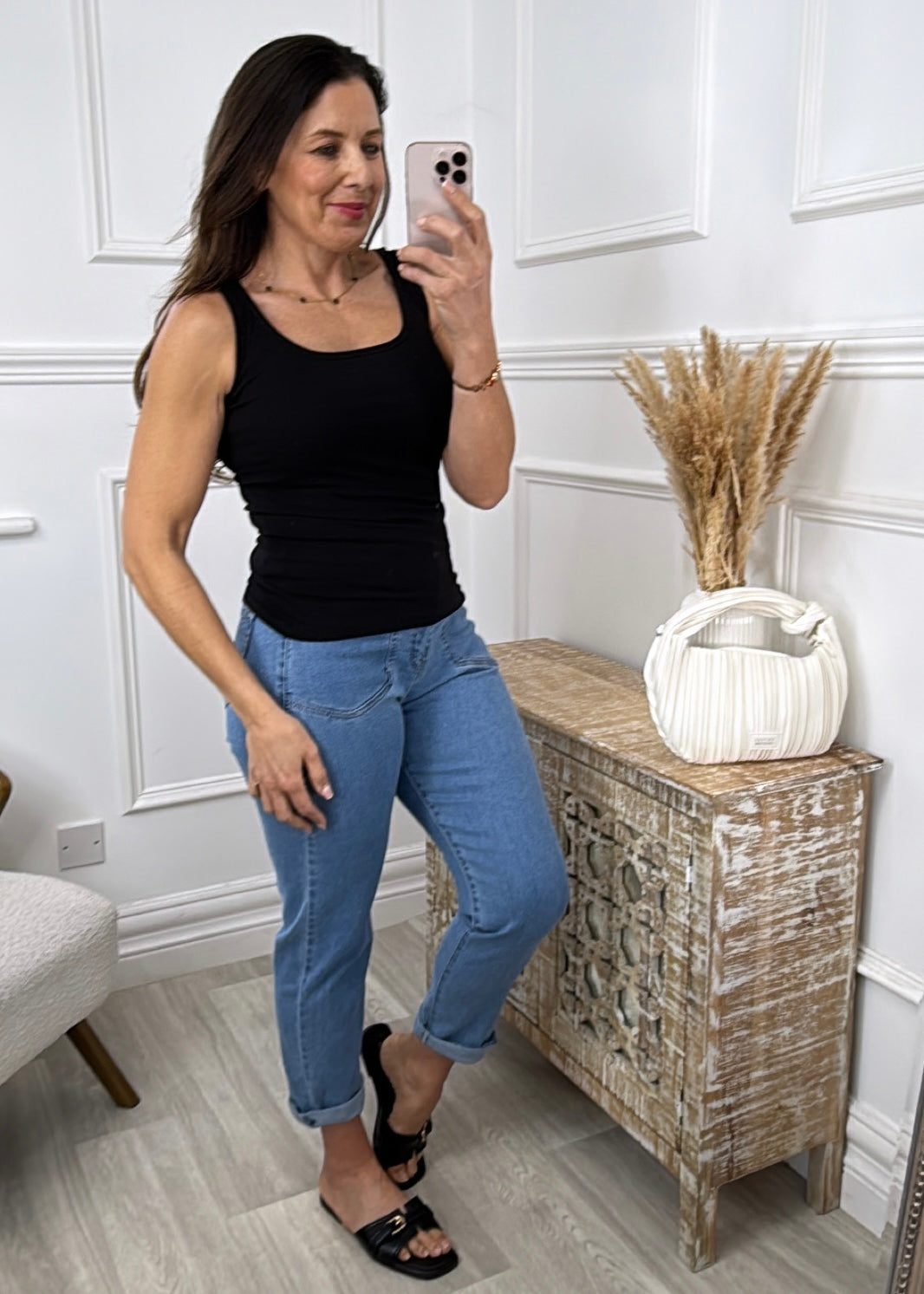 Nikki Black Vest Top