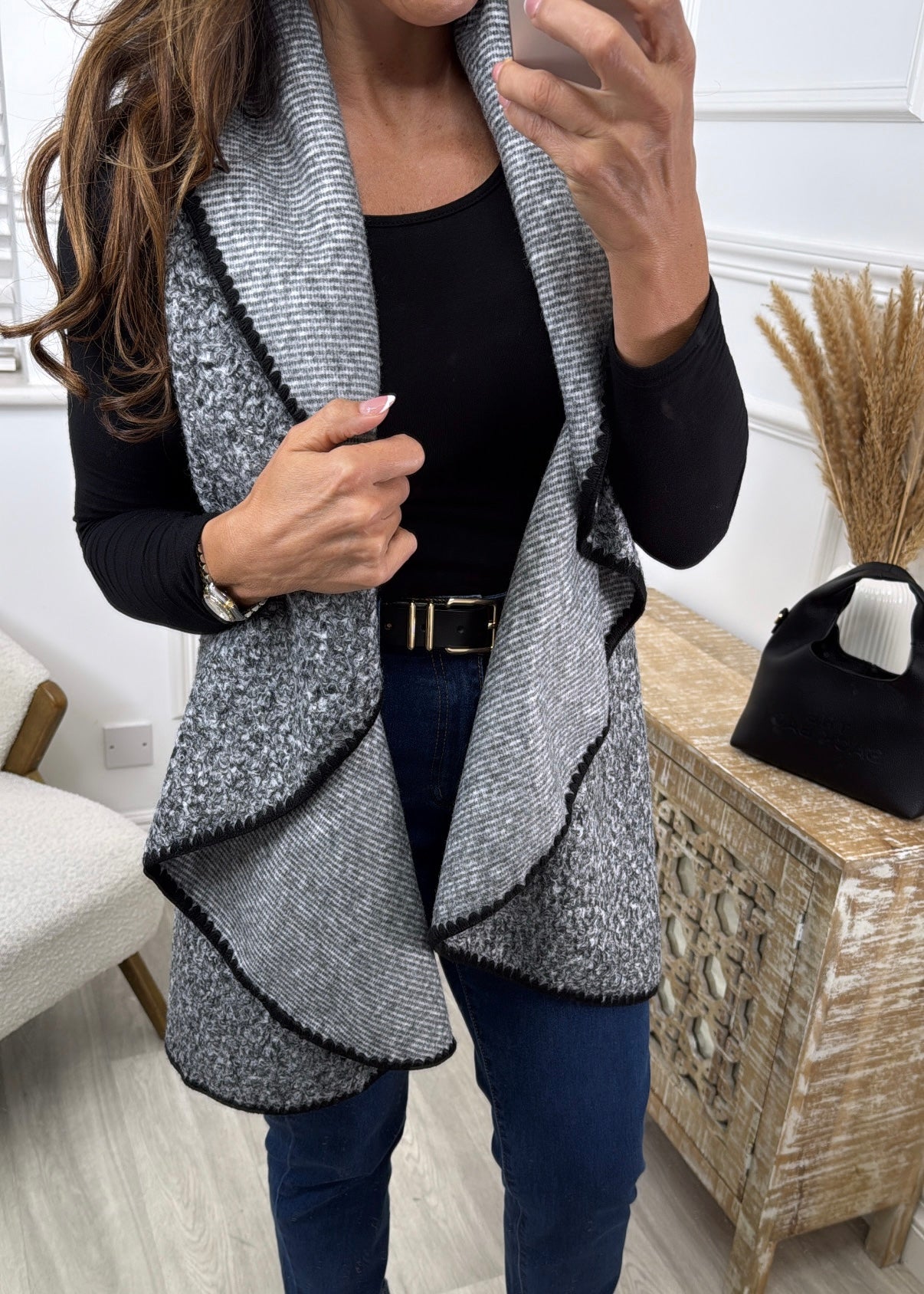 Dorothy Grey Border Stitch Waistcoat