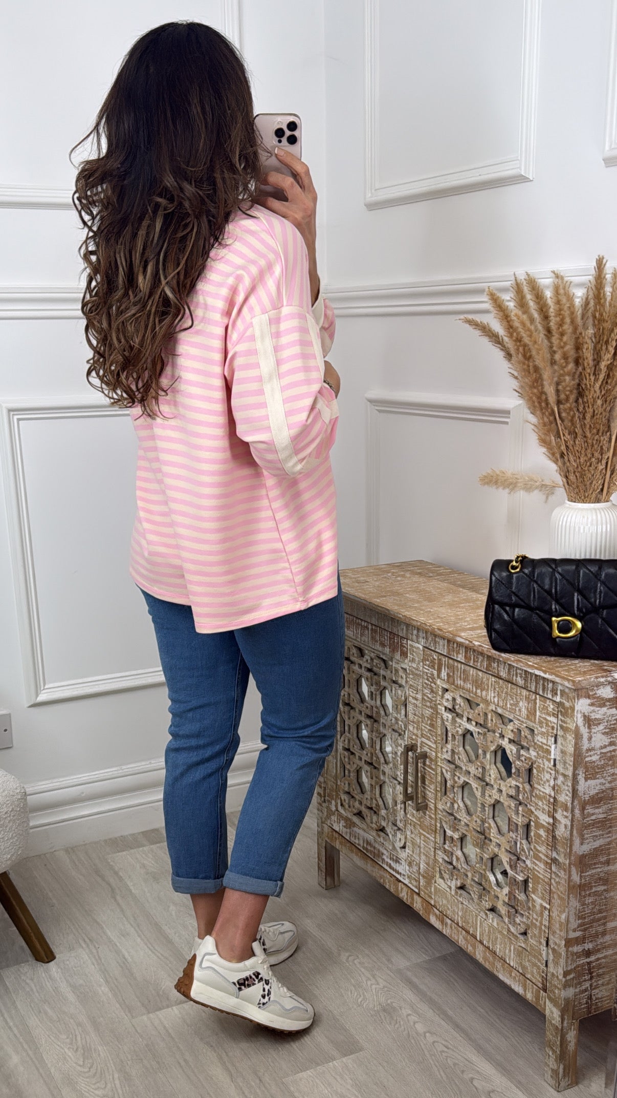 Elsa Pink And Cream Stripe Top