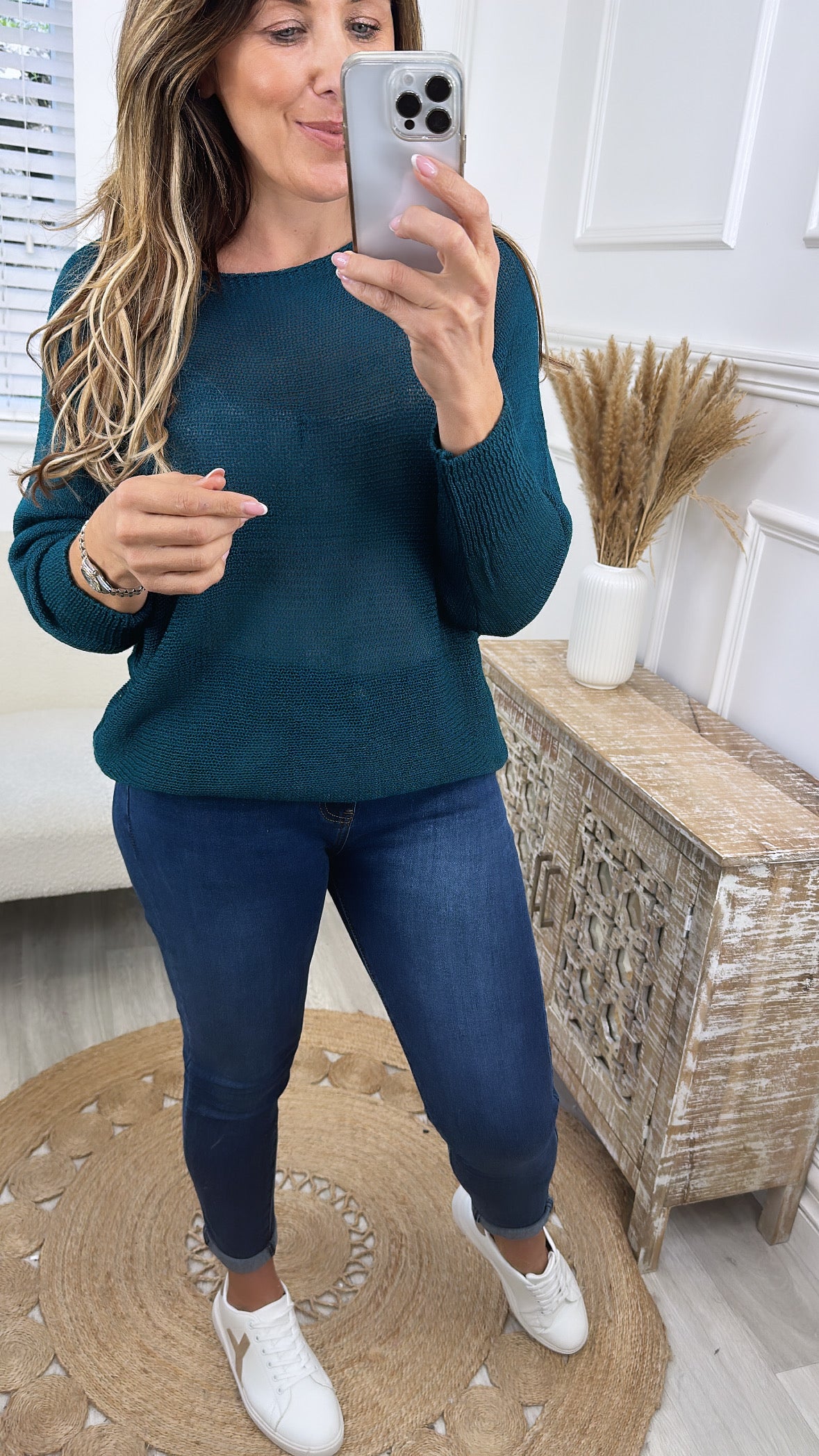 Lamisse Petrol Cut Out Detail Top