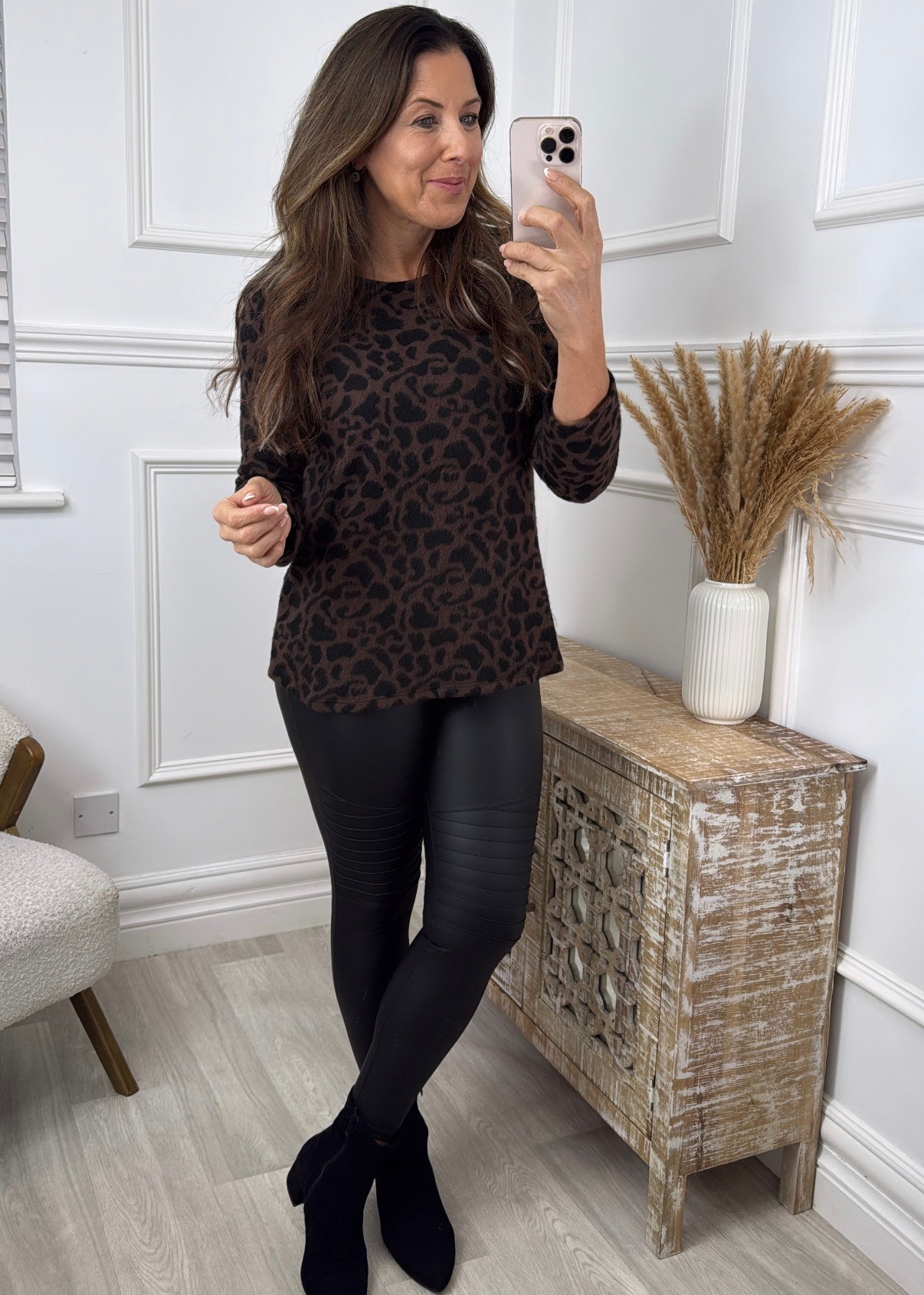 Darleen Brown Leopard Soft Top