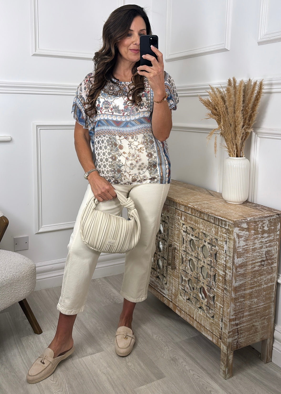 Sallymai Blue Floral Print Top