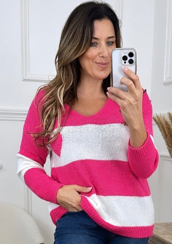 Marsali Fuchsia Heart Jumper
