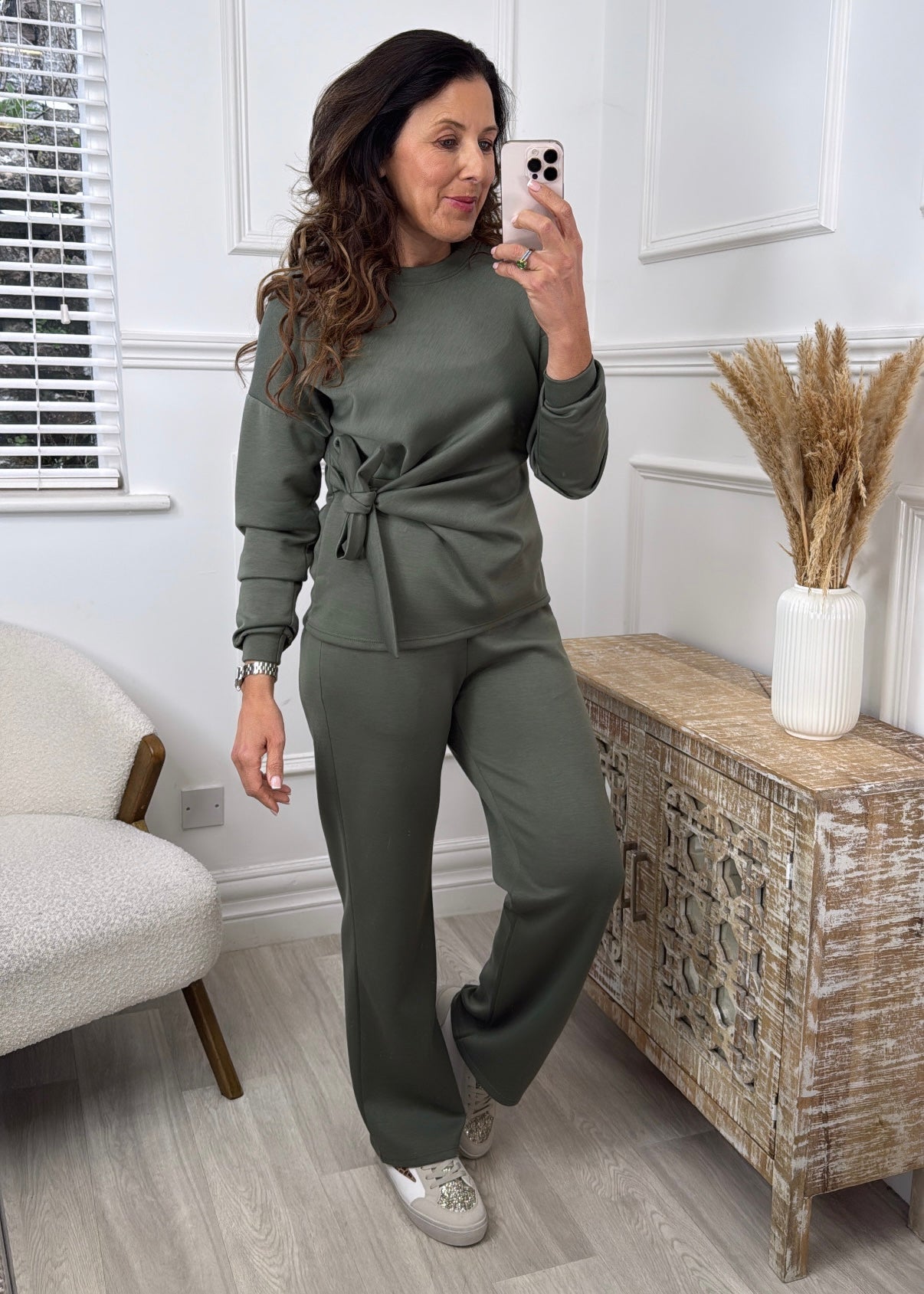 Erin Khaki Side Knot Set