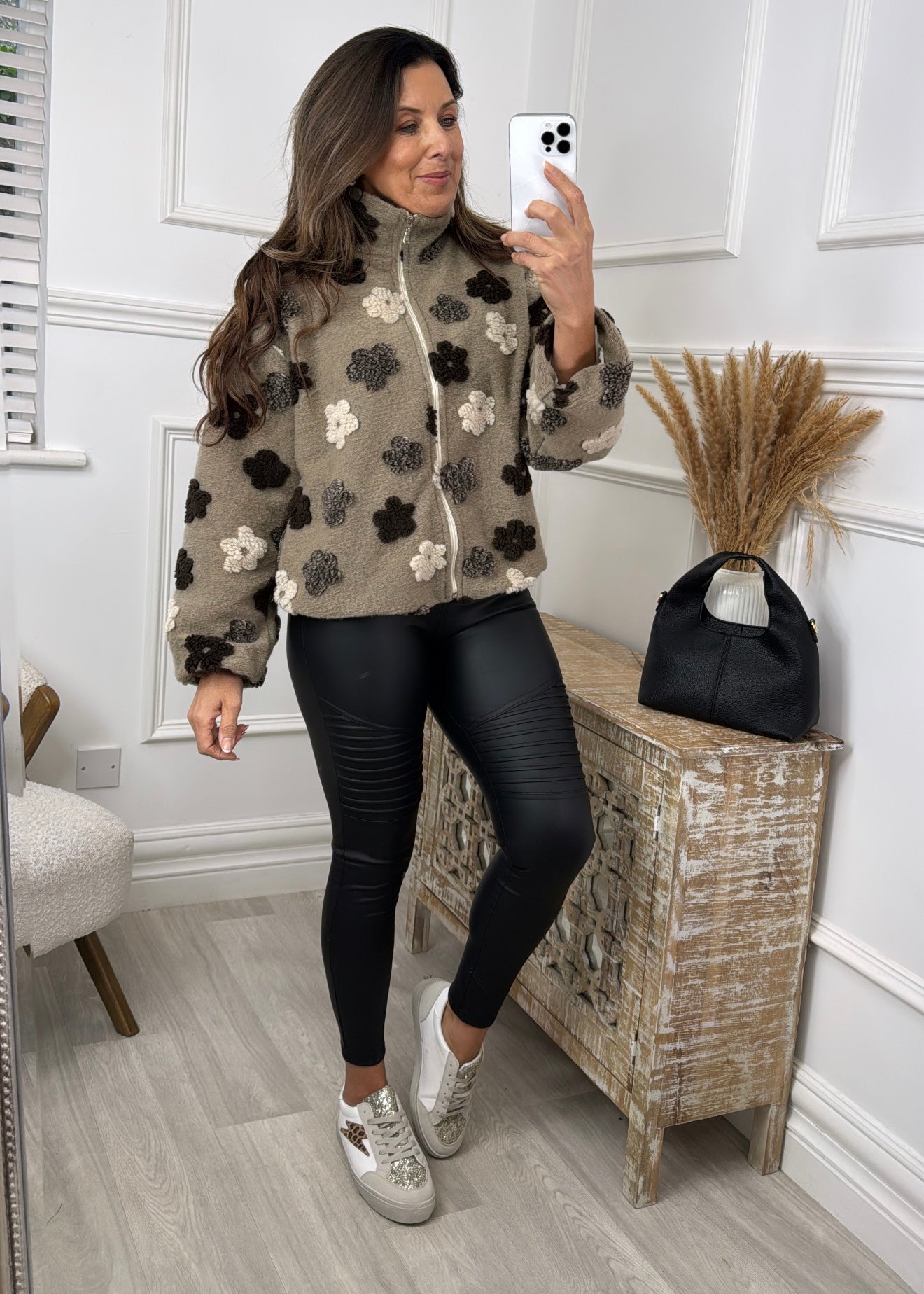 Zelda Taupe Fleece Jacket