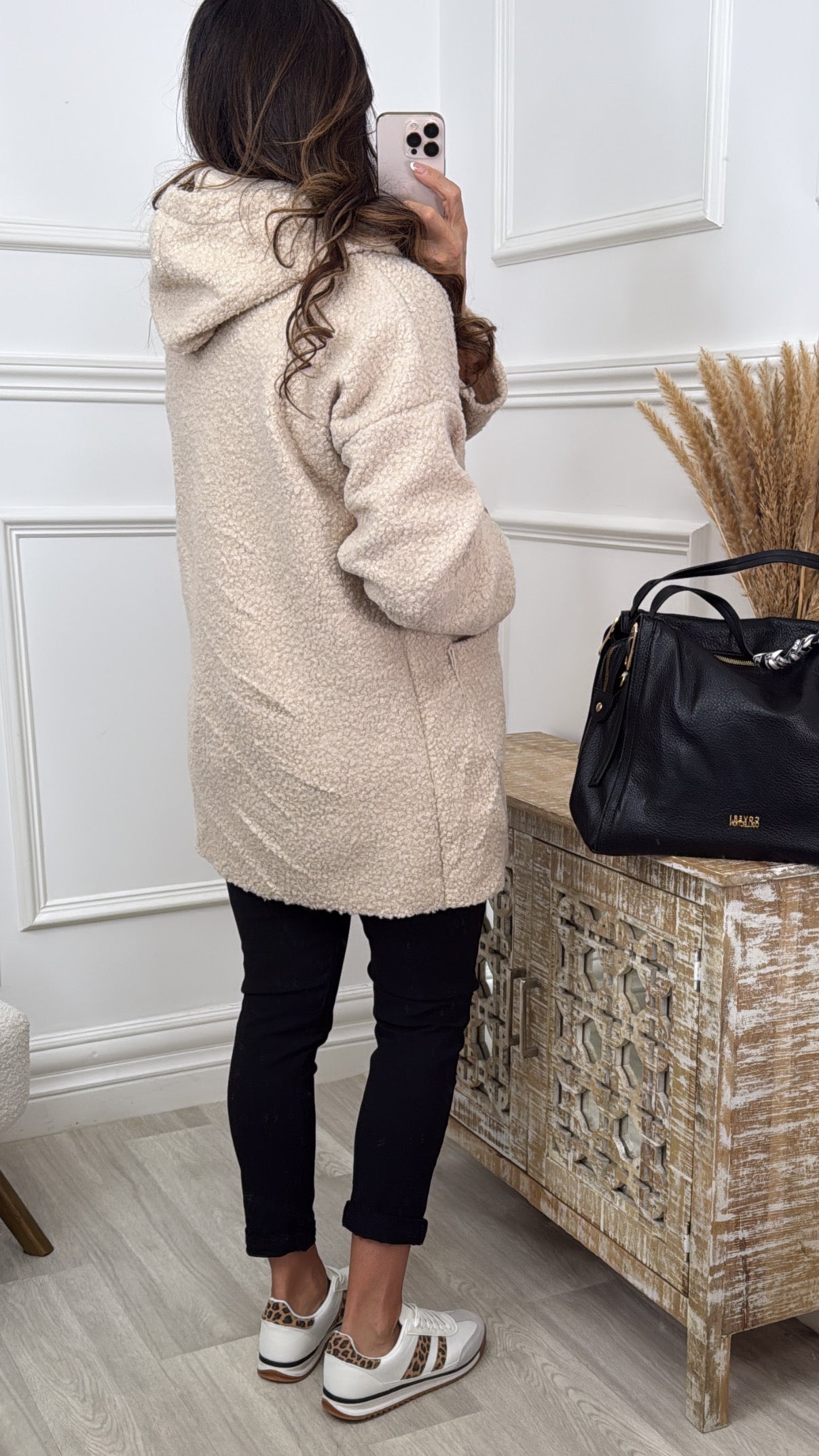 Kylie Beige Hooded Coatigan