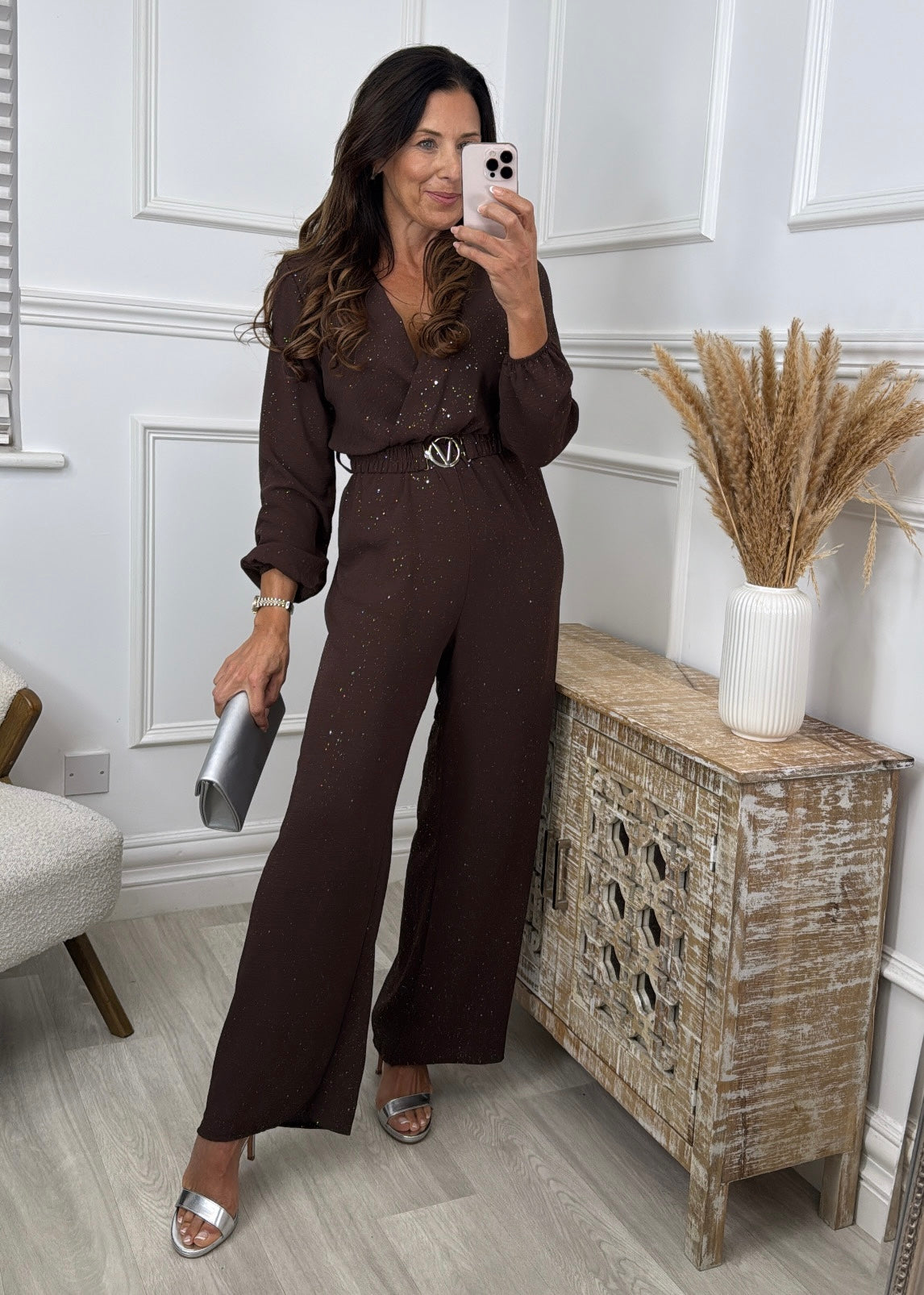 Honor Brown Wrap Jumpsuit