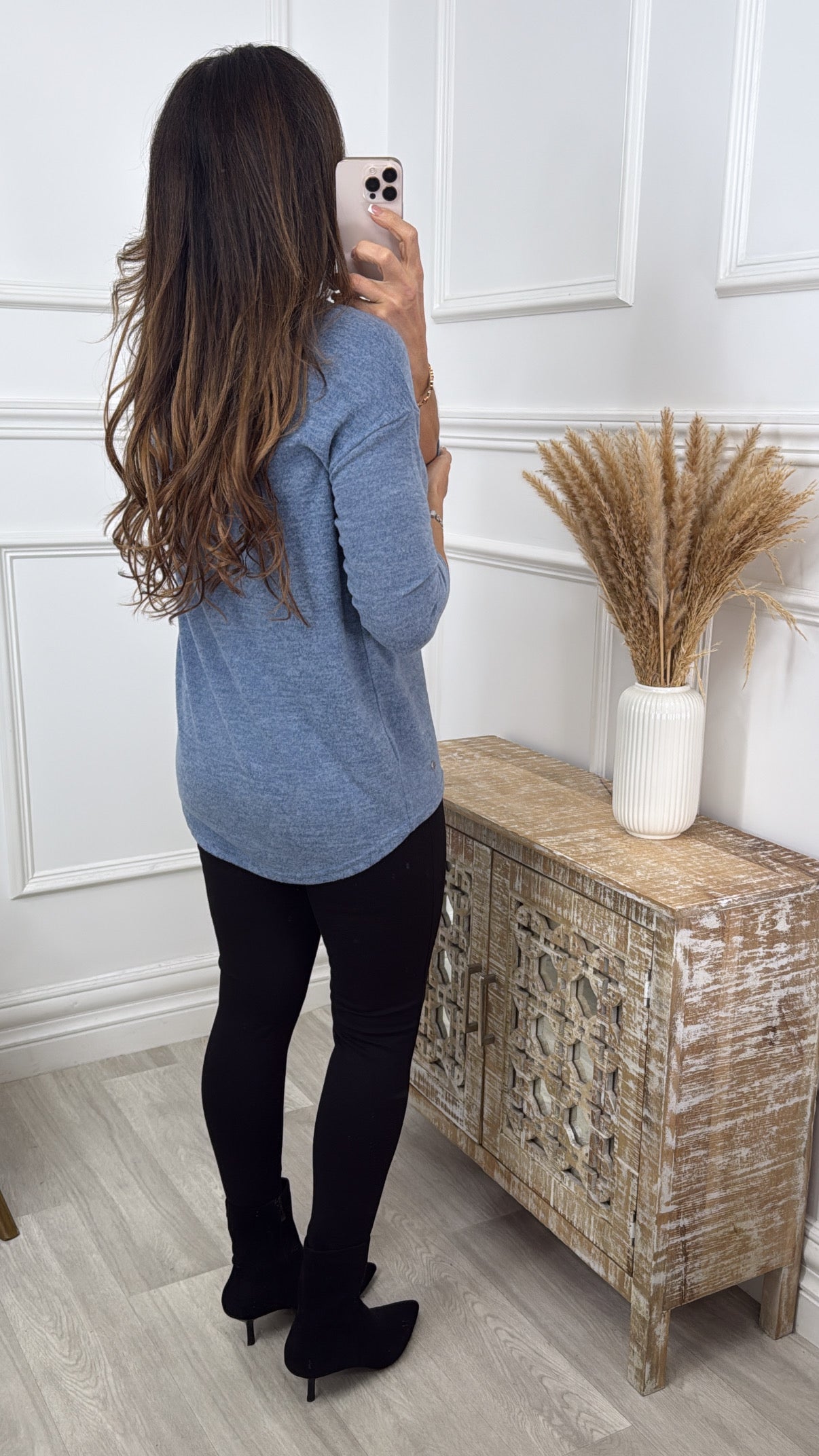 Mia Stone Blue Marl Top