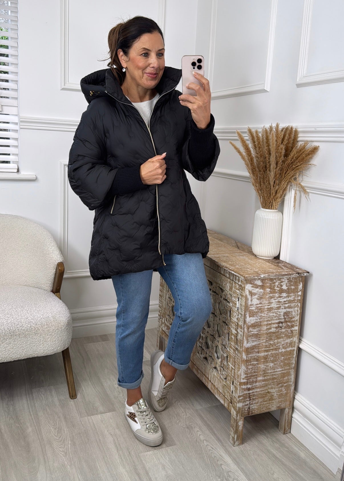 Hallie Black Tube Cuff Jacket
