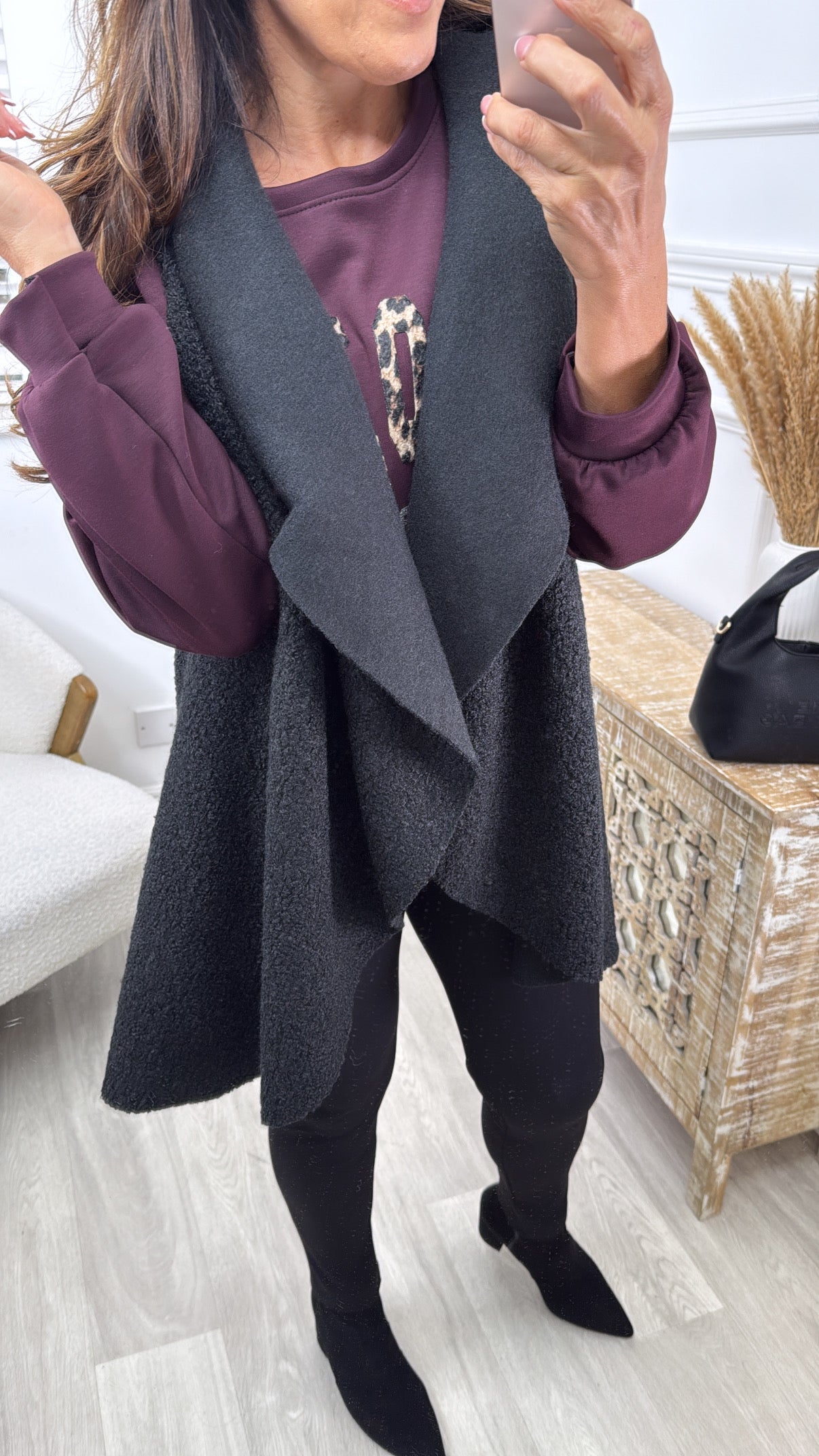 Zara Black Waterfall Waistcoat
