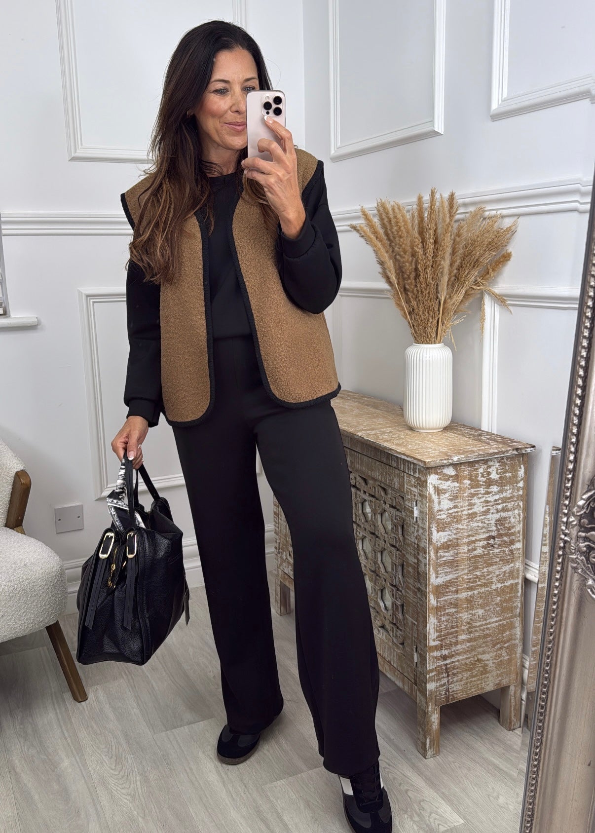 Eilis Camel Piping Detail Vest